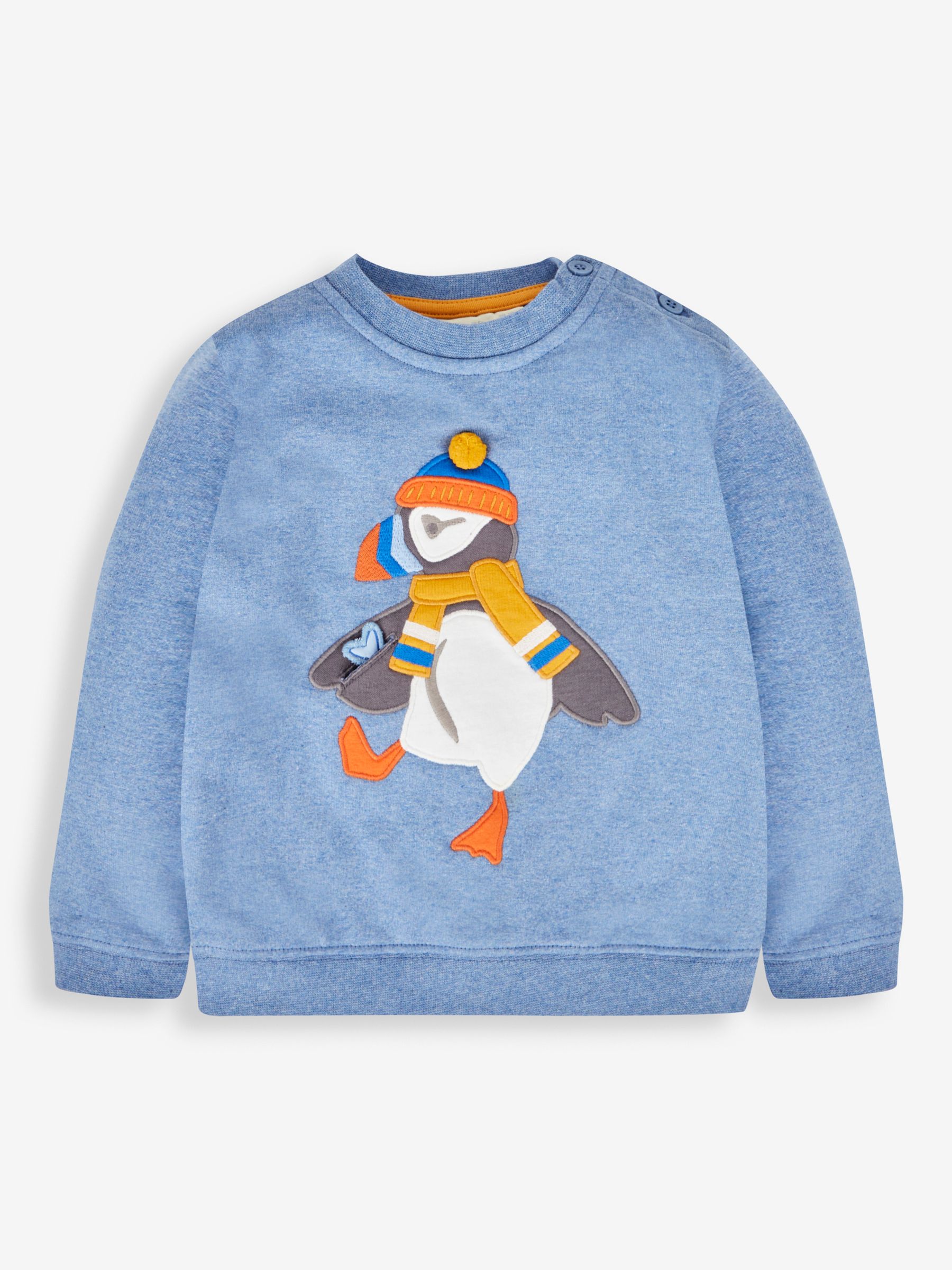 Marl Blue Puffin Appliqué Sweatshirt - Image 1 of 2