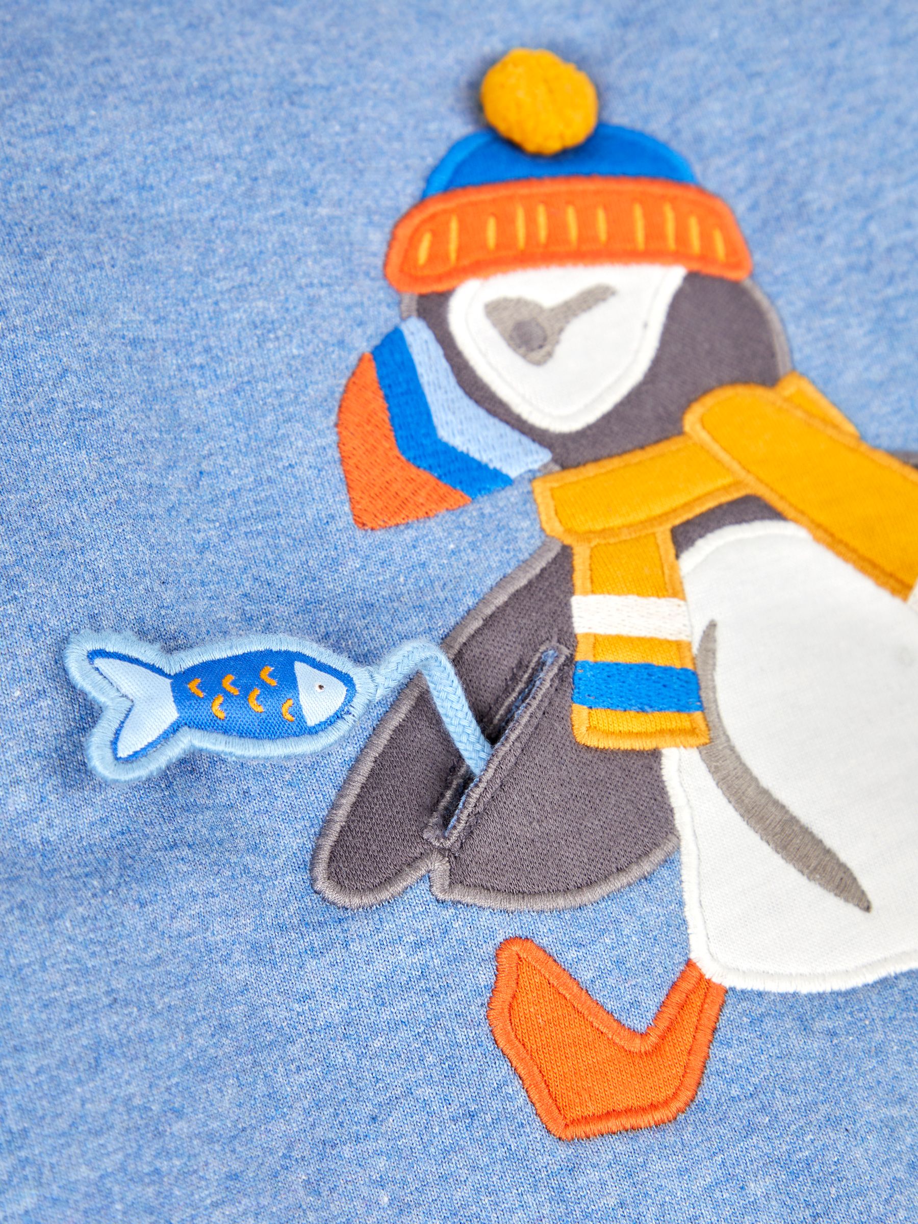Marl Blue Puffin Appliqué Sweatshirt - Image 2 of 2