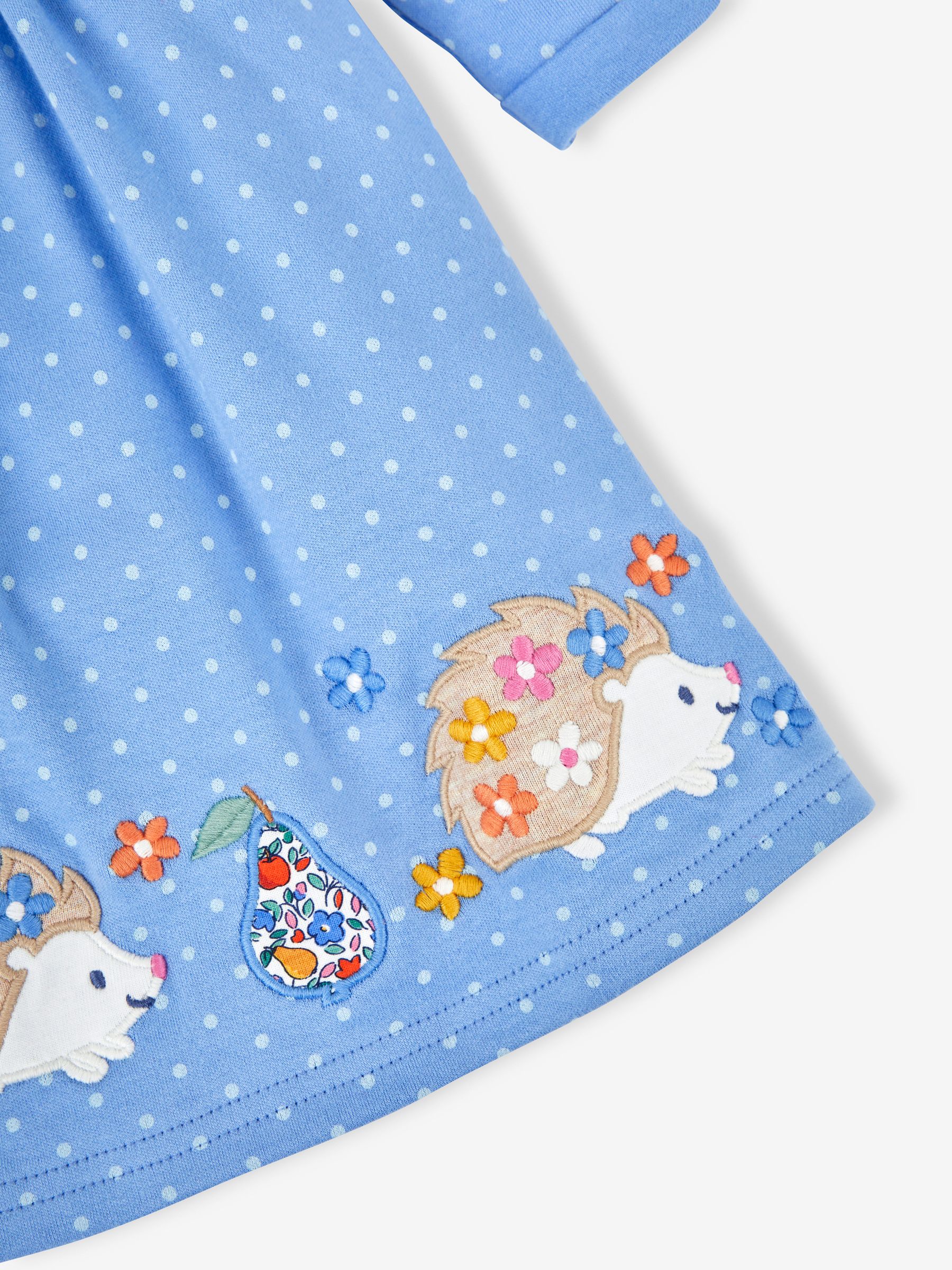 Blue Hedgehog Appliqué Button Front Dress - Image 3 of 3