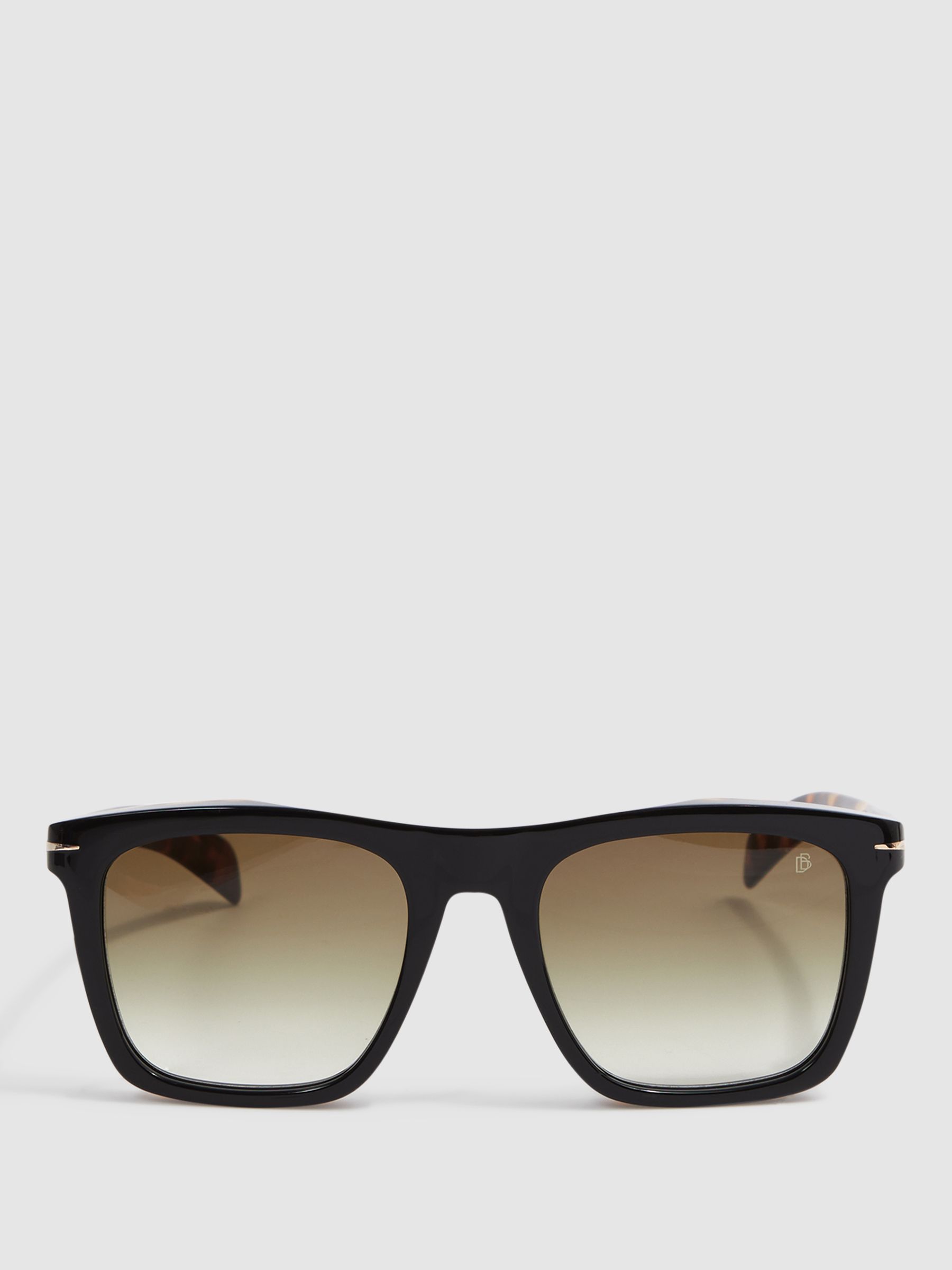 Eyewear by David Beckham Squared Tortoiseshell Sunglasses in Tortoise - Image 1 of 5