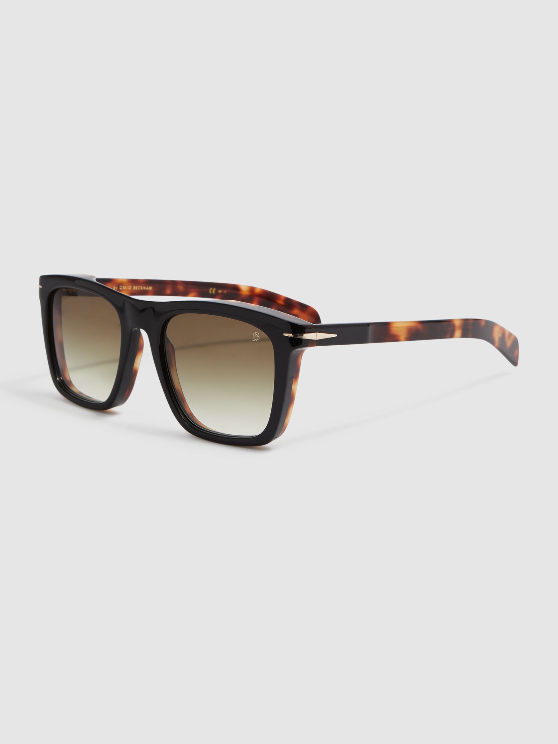 Eyewear by David Beckham Squared Tortoiseshell Sunglasses in Tortoise - Image 4 of 5