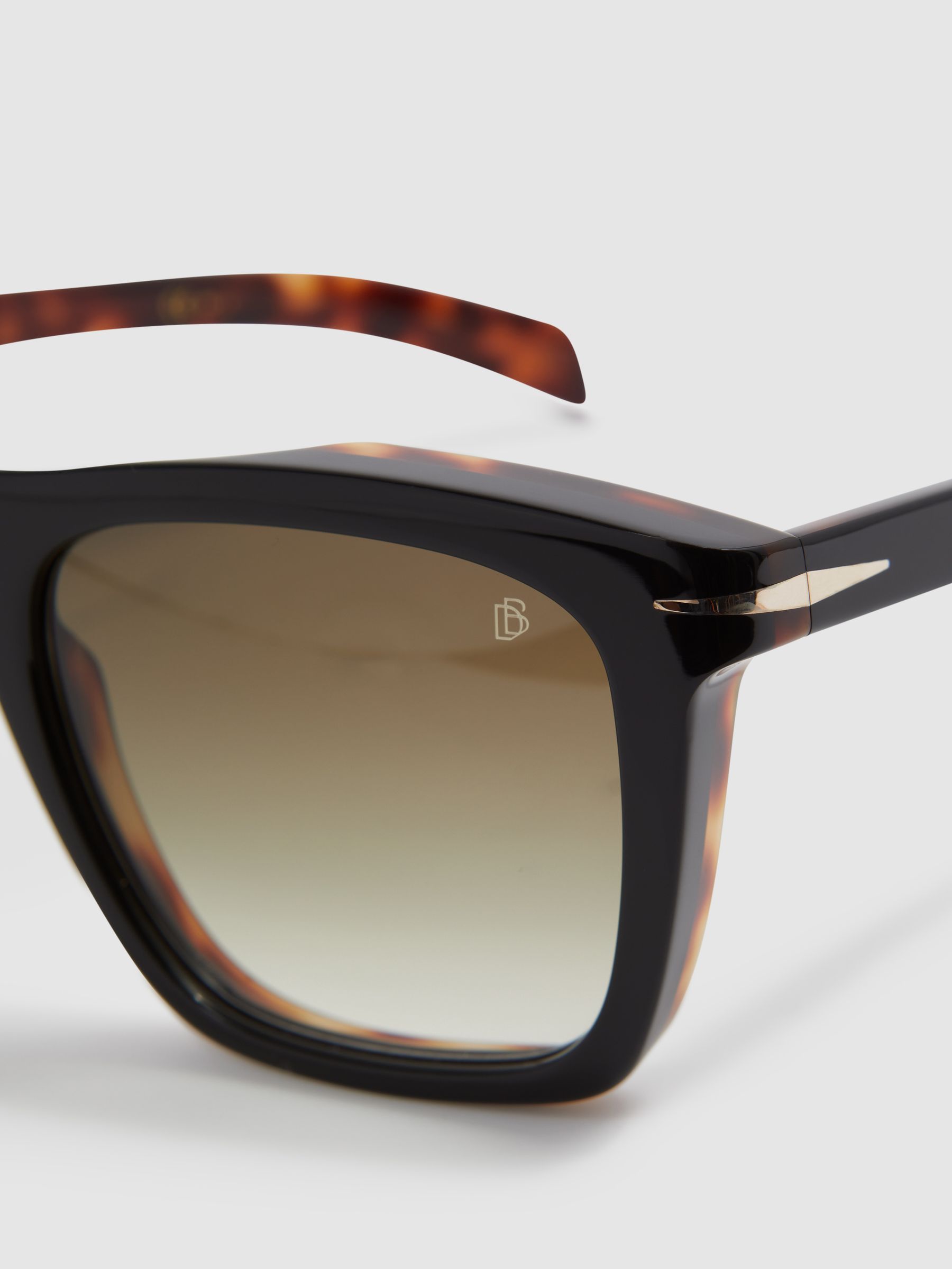 Eyewear by David Beckham Squared Tortoiseshell Sunglasses in Tortoise - Image 5 of 5