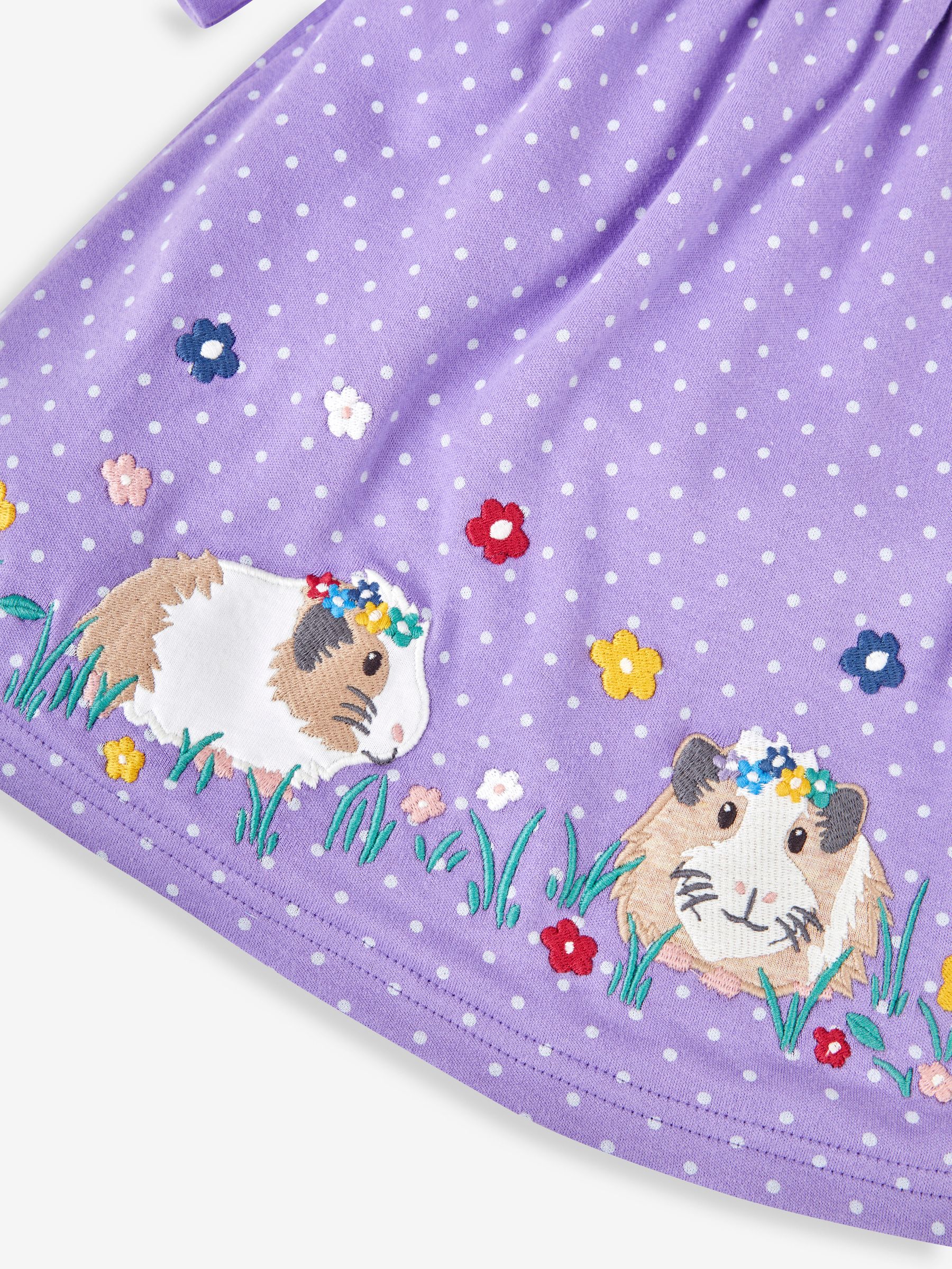 Lilac Purple Guinea Pig Appliqué Button Front Dress - Image 4 of 5
