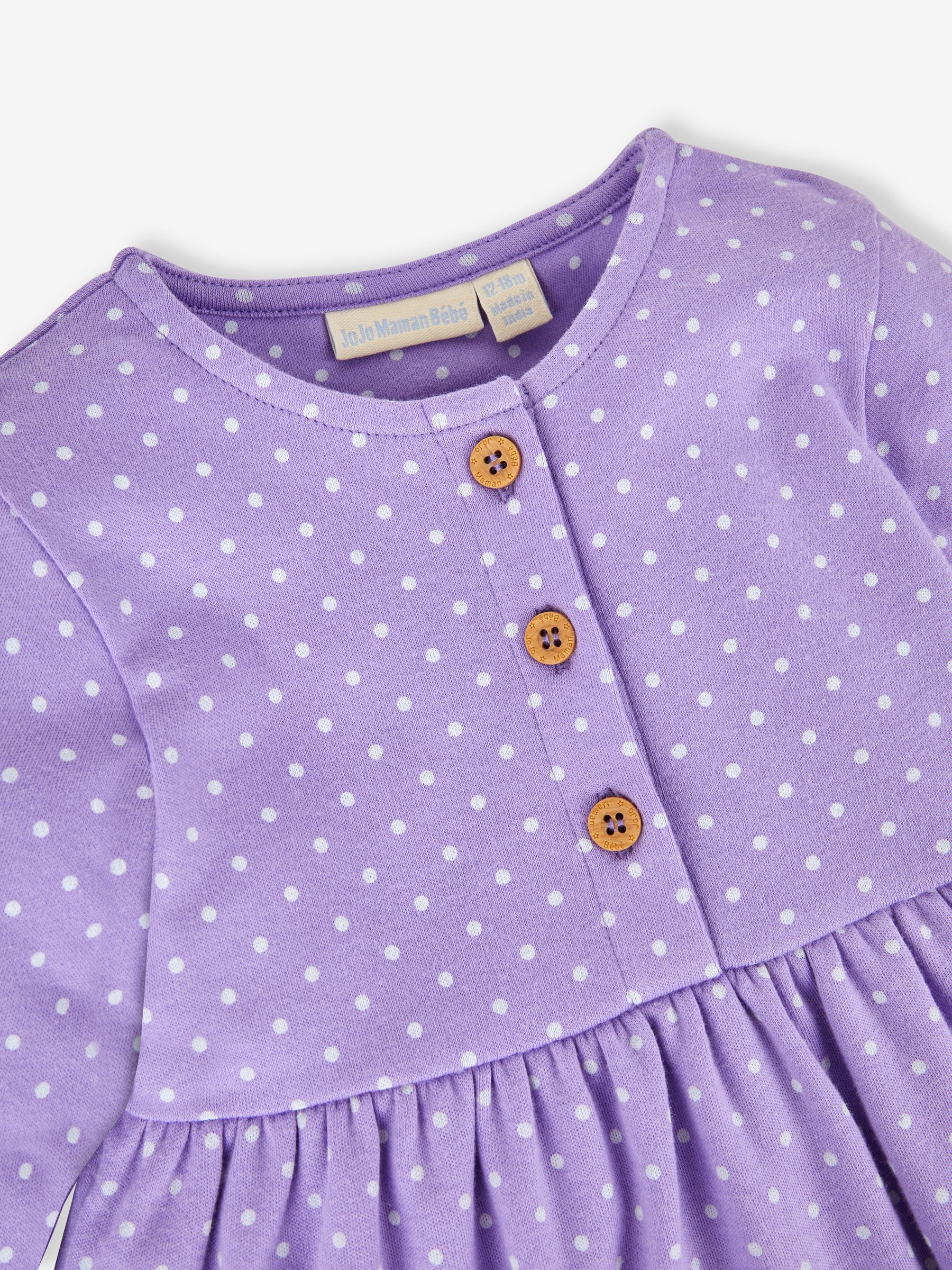Lilac Purple Guinea Pig Appliqué Button Front Dress - Image 5 of 5