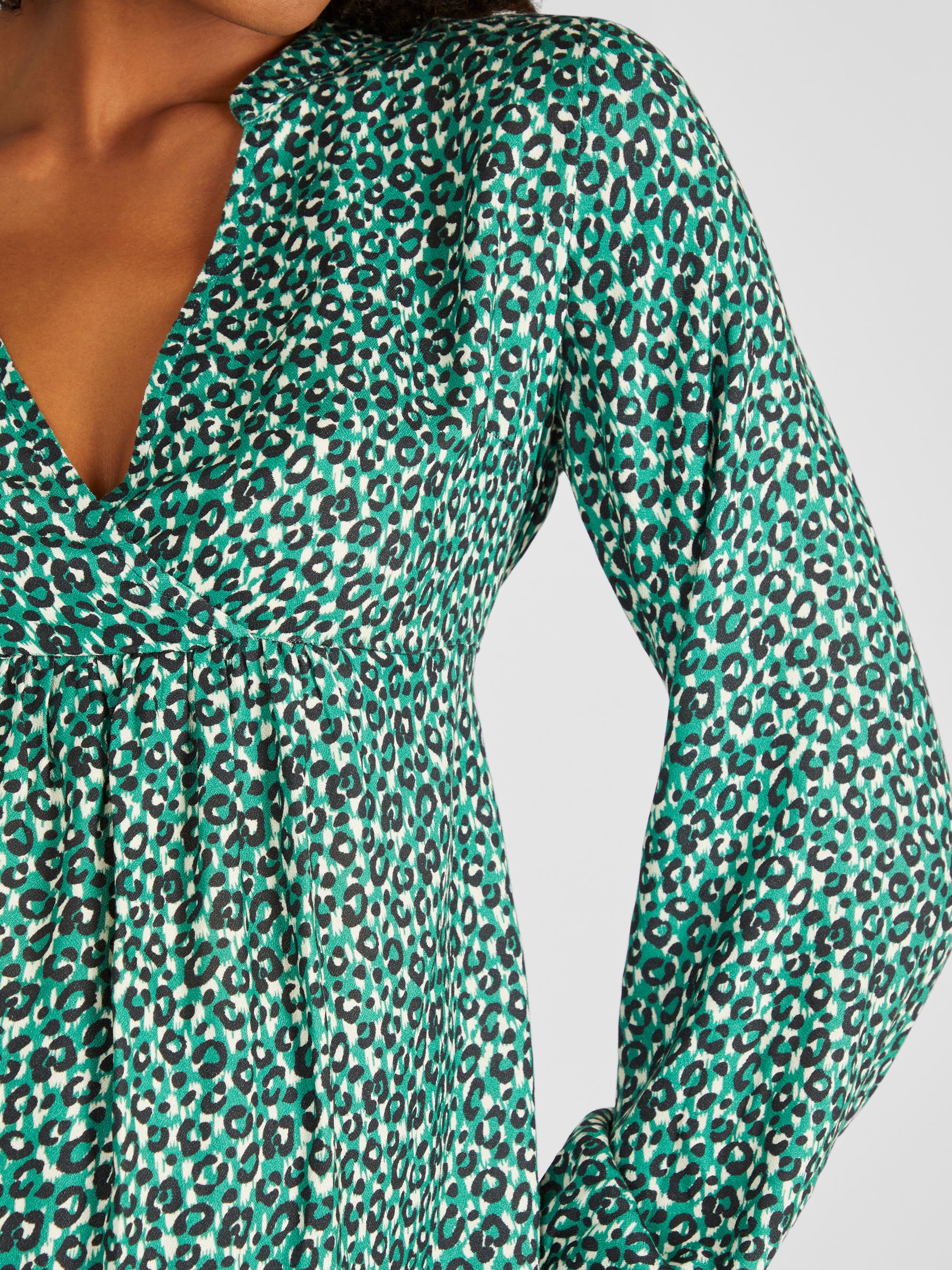 Green Animal Print Maternity Blouse - Image 4 of 4