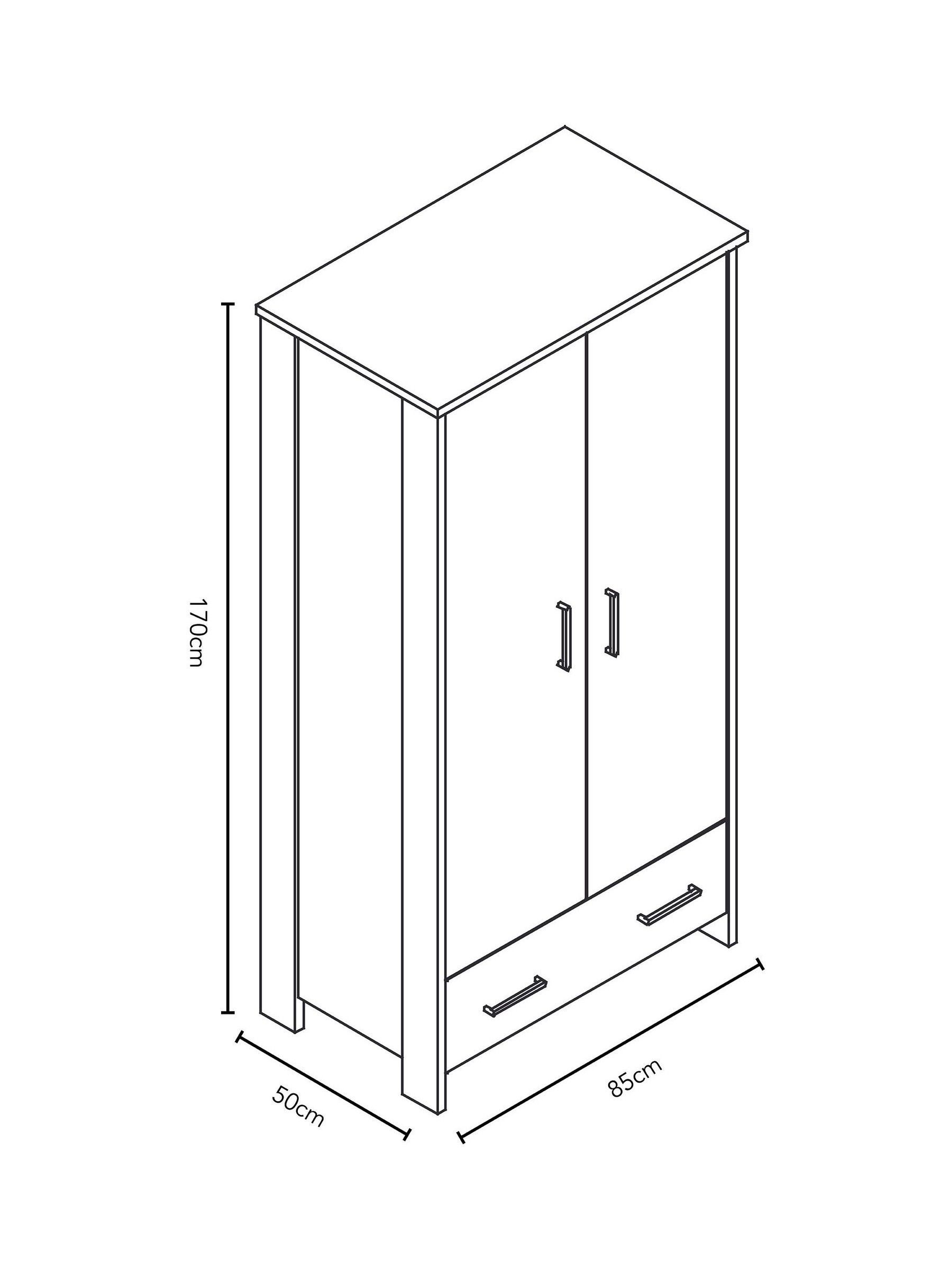 Obaby Grey Wash Nika Double Wardrobe - Image 5 of 5