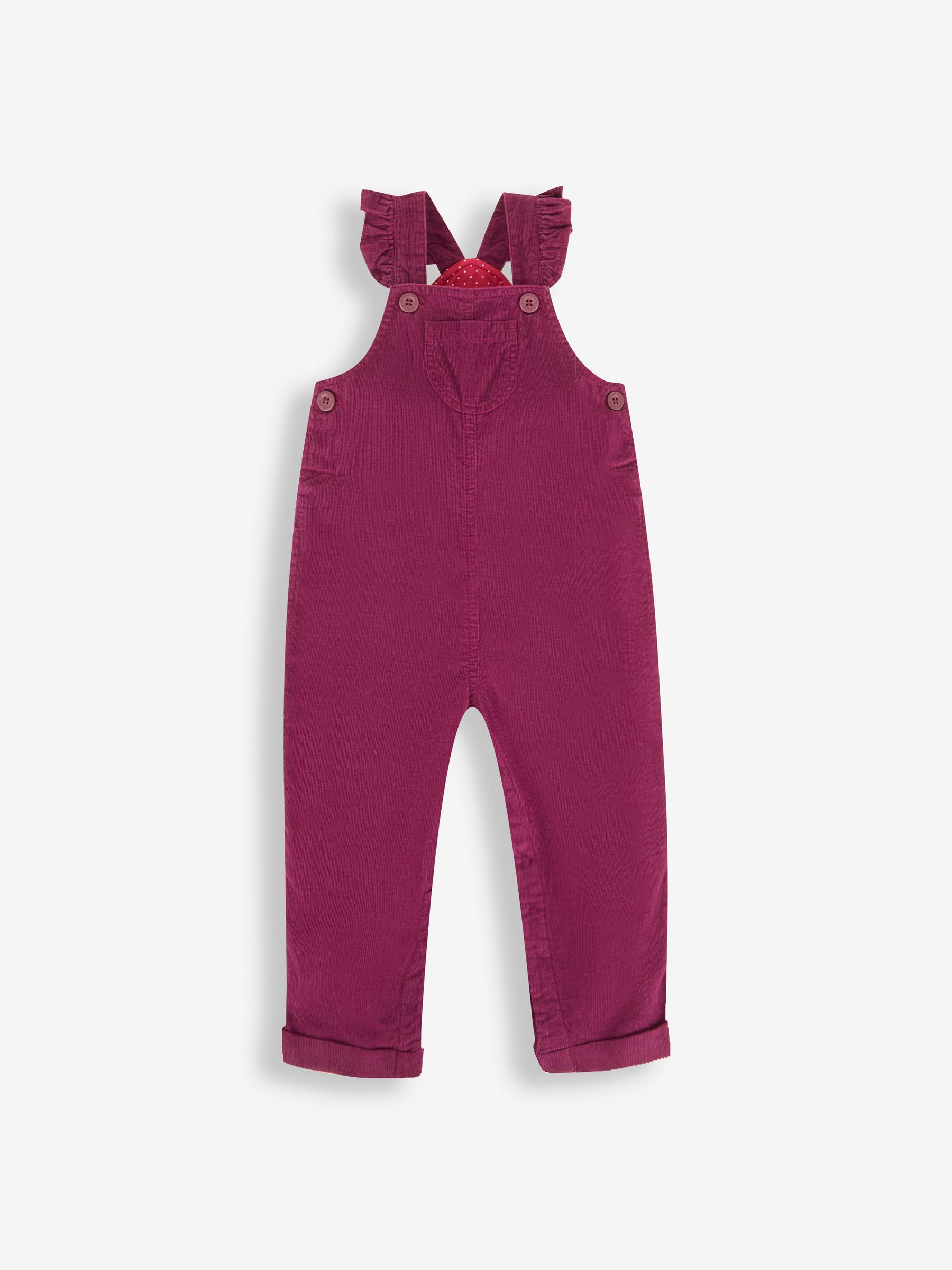 Plum Girls' Frill Cord Dungarees - Image 1 of 3
