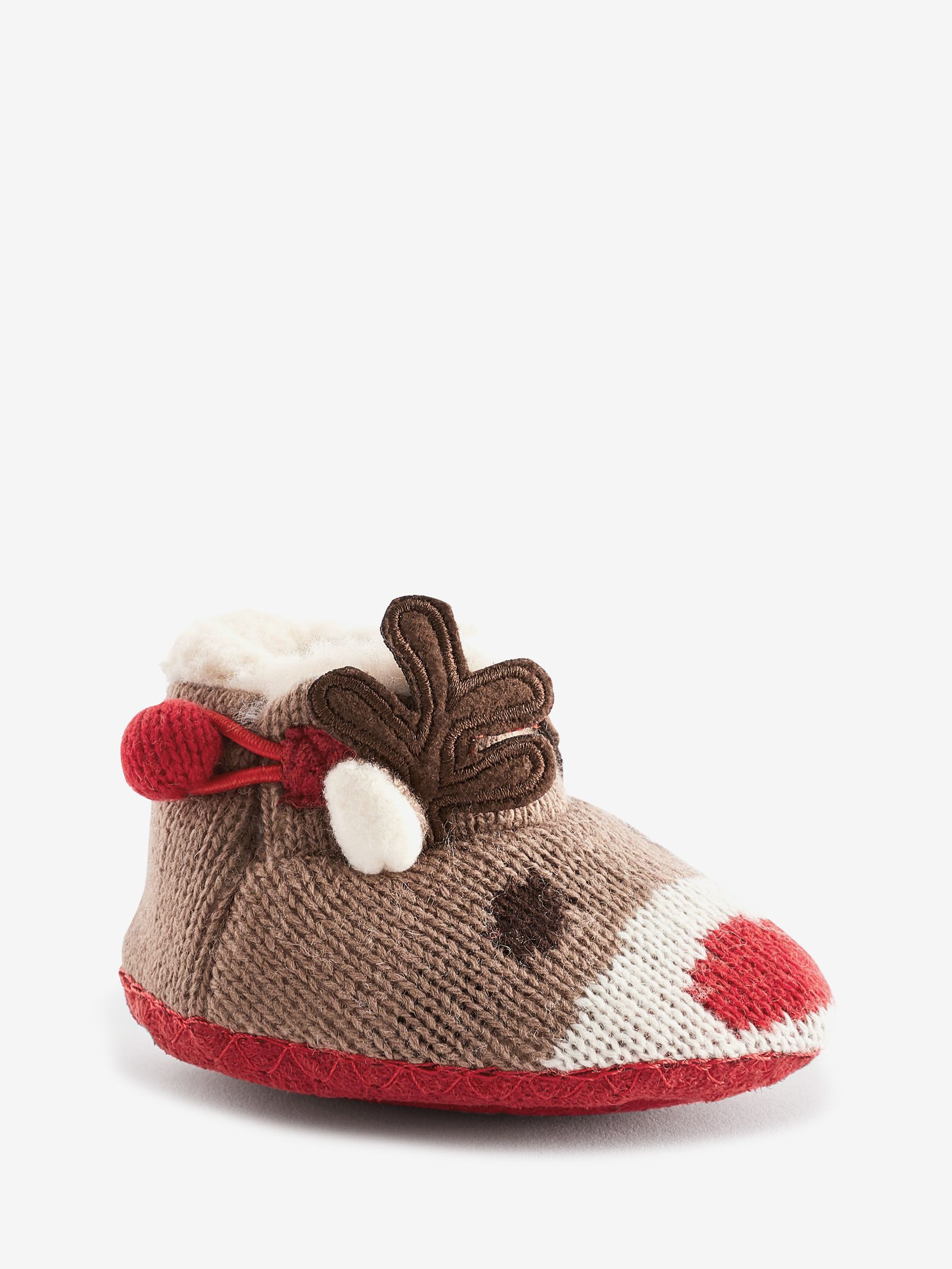 Fawn Knitted Reindeer Slipper Boots - Image 1 of 1