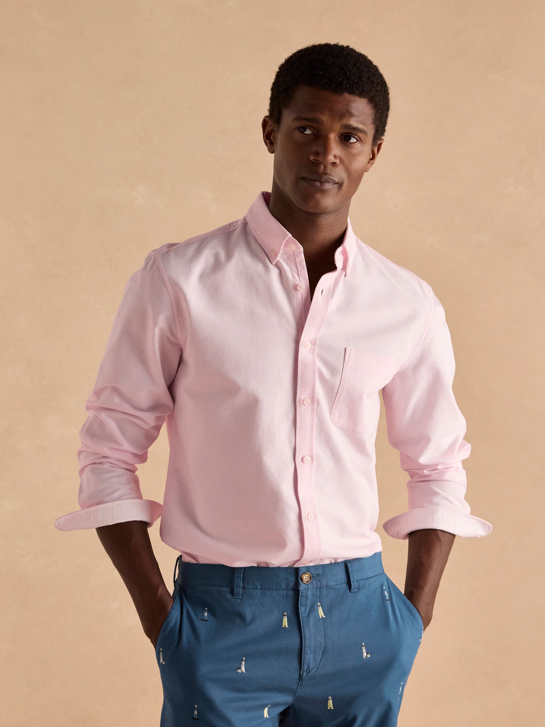Oxford Pink Long Sleeve Classic Fit Shirt - Image 7 of 9