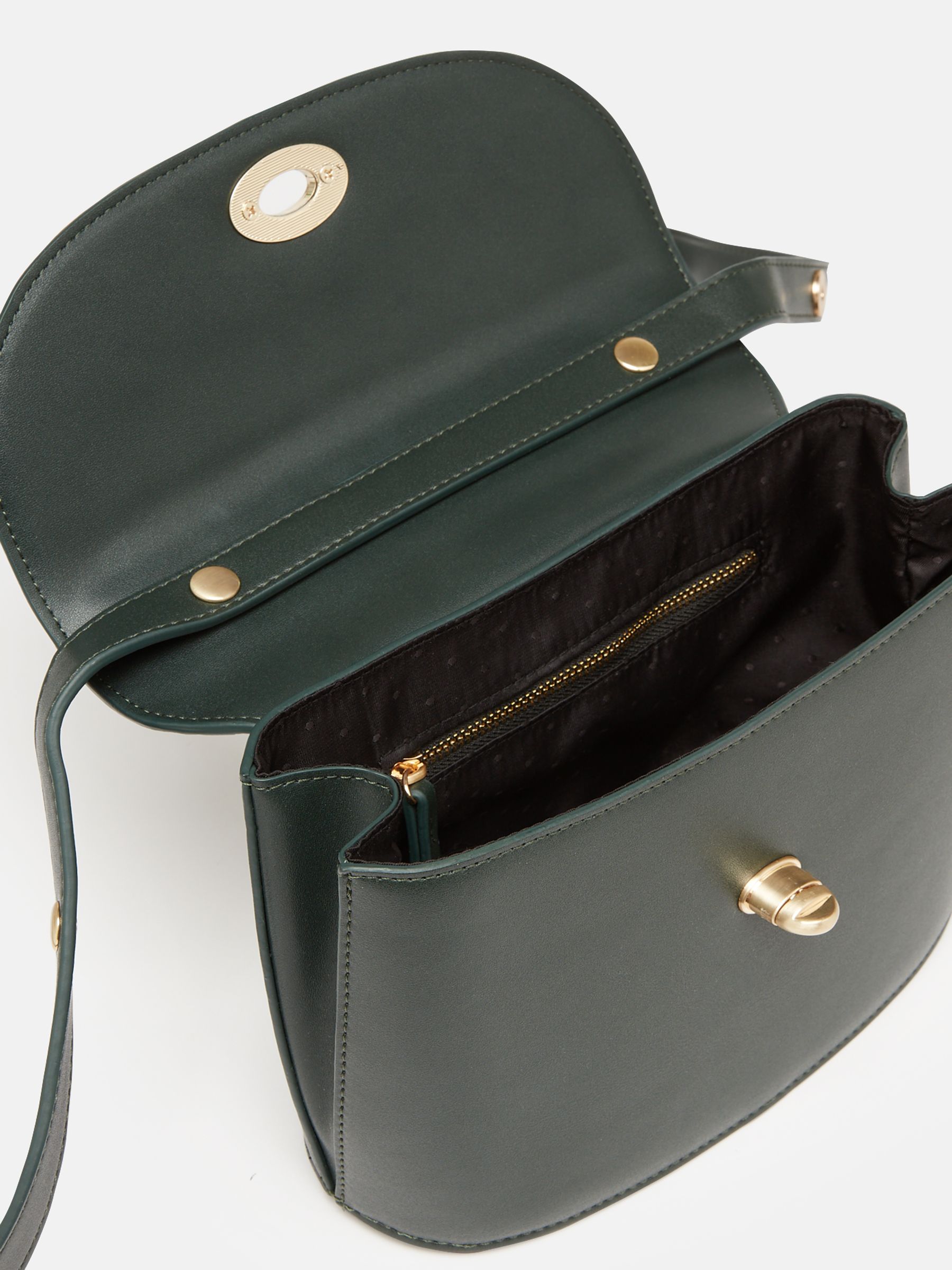 Claire Green Faux Leather Croc Effect Cross Body Bag - Image 4 of 8