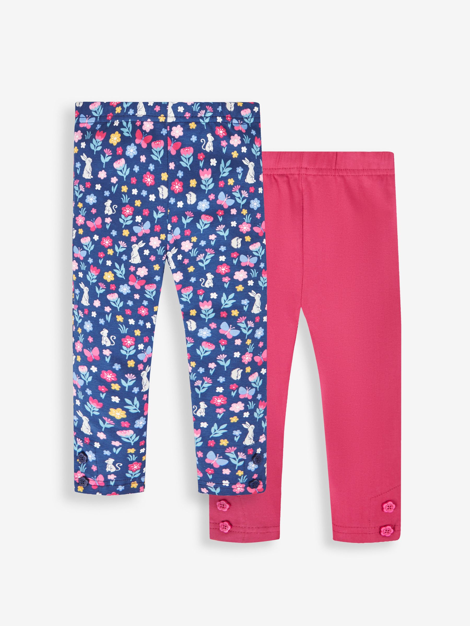Navy Blue Hedgerow & Berry Pink Girls' 2-Pack Leggings - Image 1 of 6