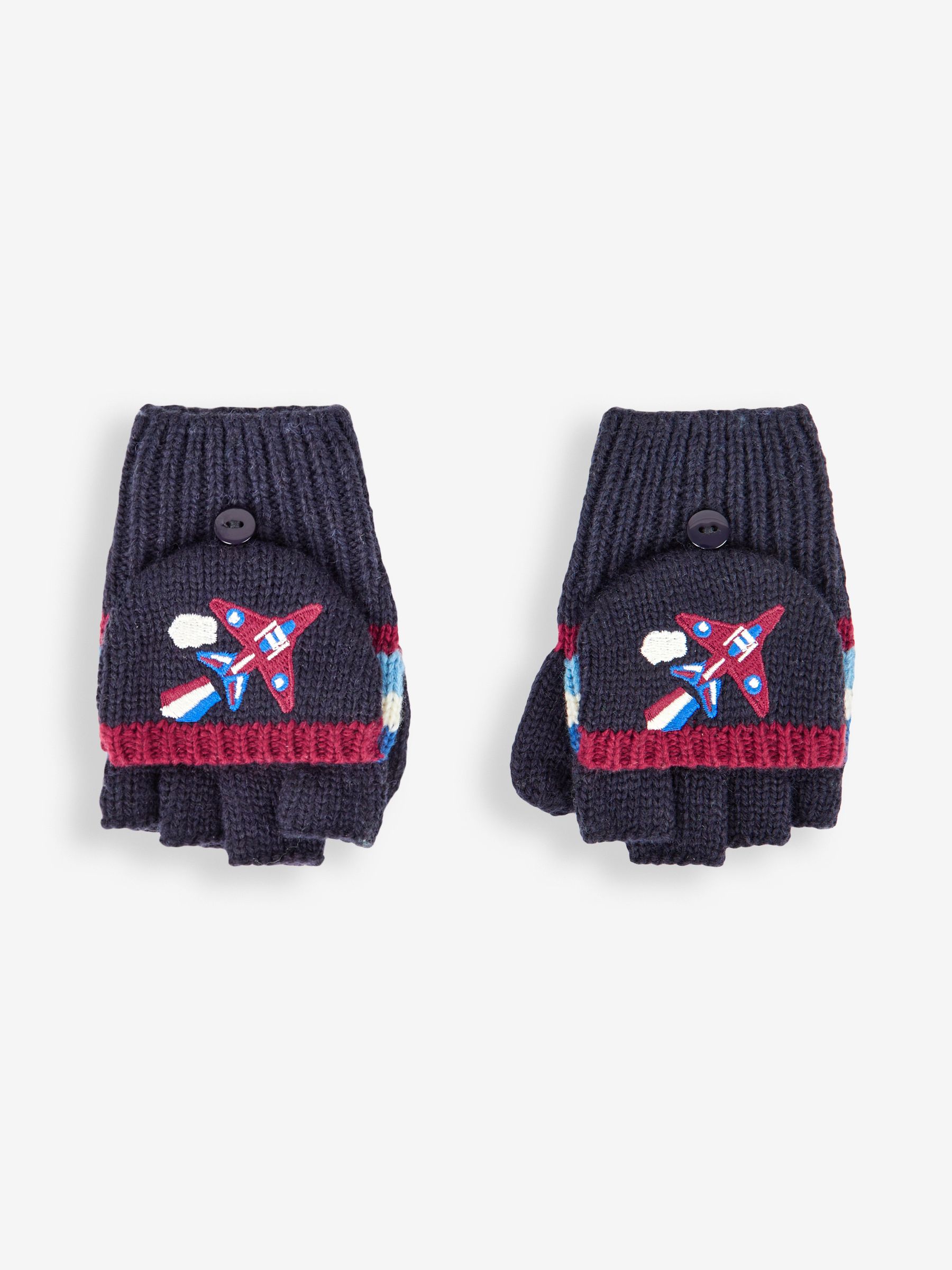 Navy Boys' Red Arrows Striped Gloves - Image 2 of 3