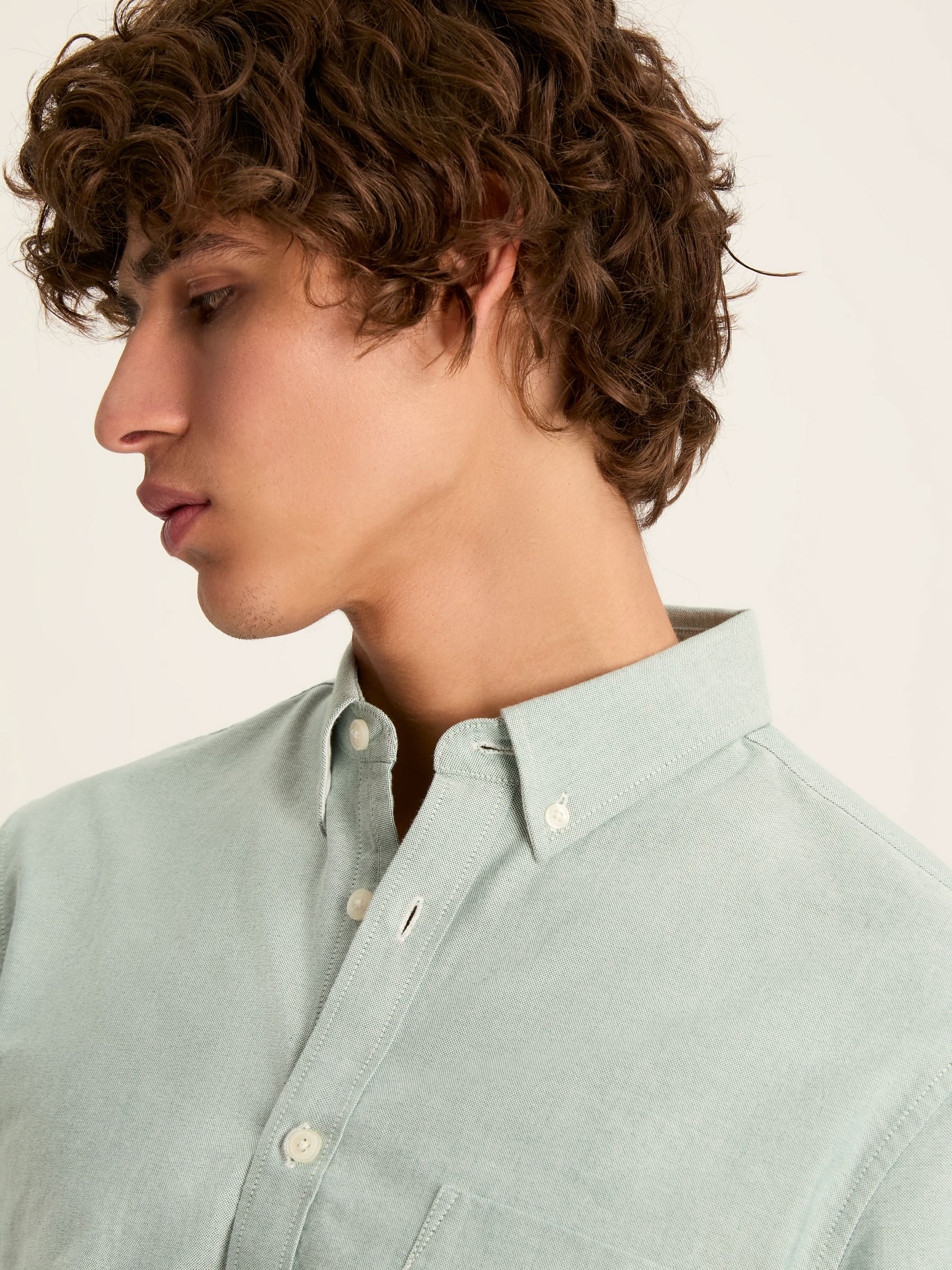 Oxford Sage Green Long Sleeve Classic Fit Shirt - Image 6 of 12