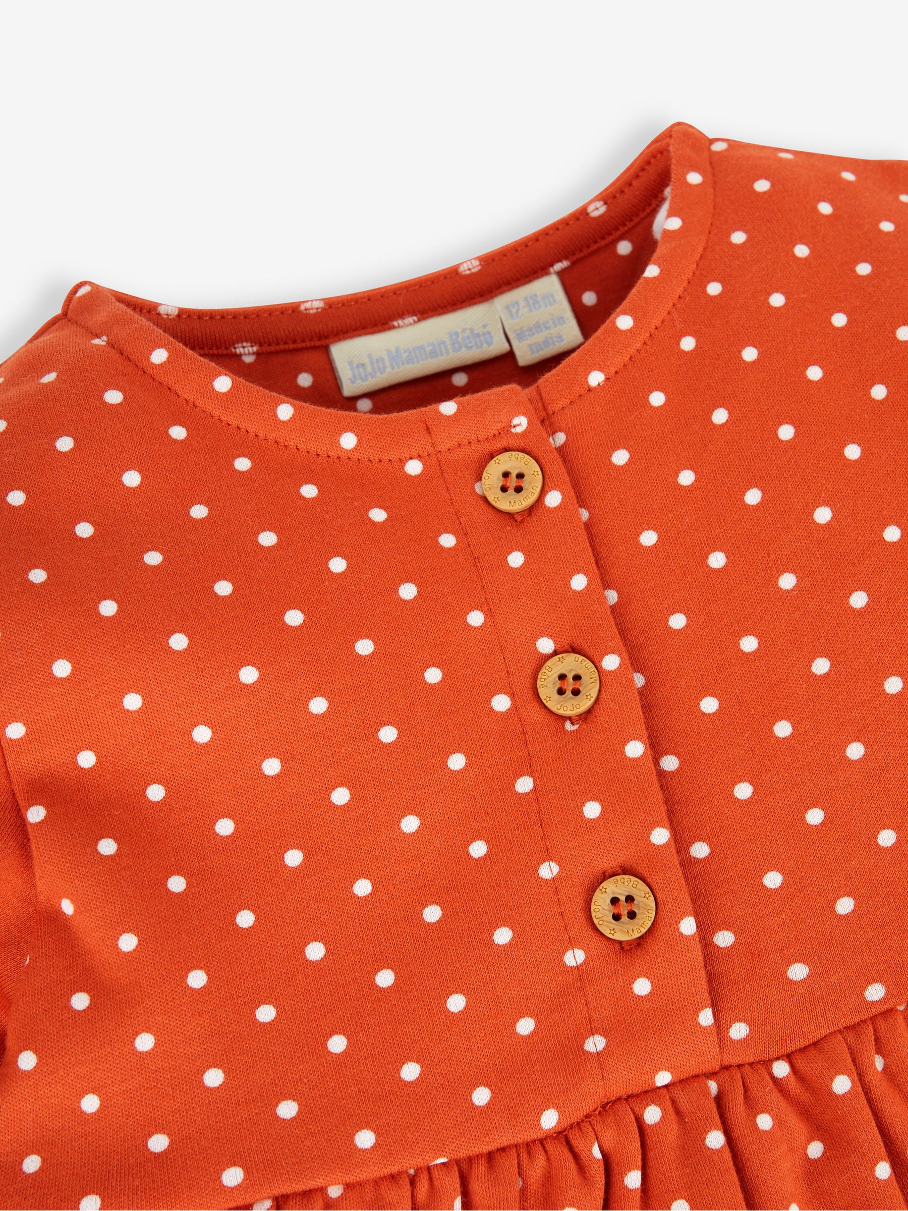 Rust Orange Tractor Appliqué Button Front Dress - Image 3 of 3