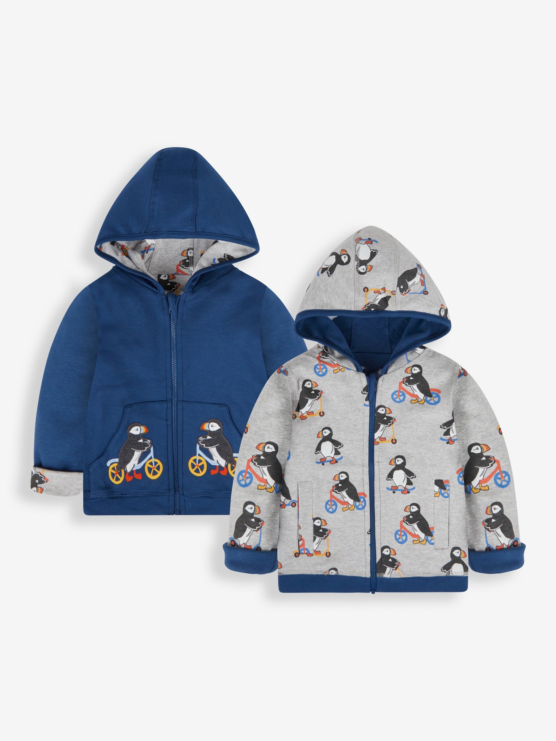 Blue Puffin Appliqué Reversible Hoodie - Image 1 of 7