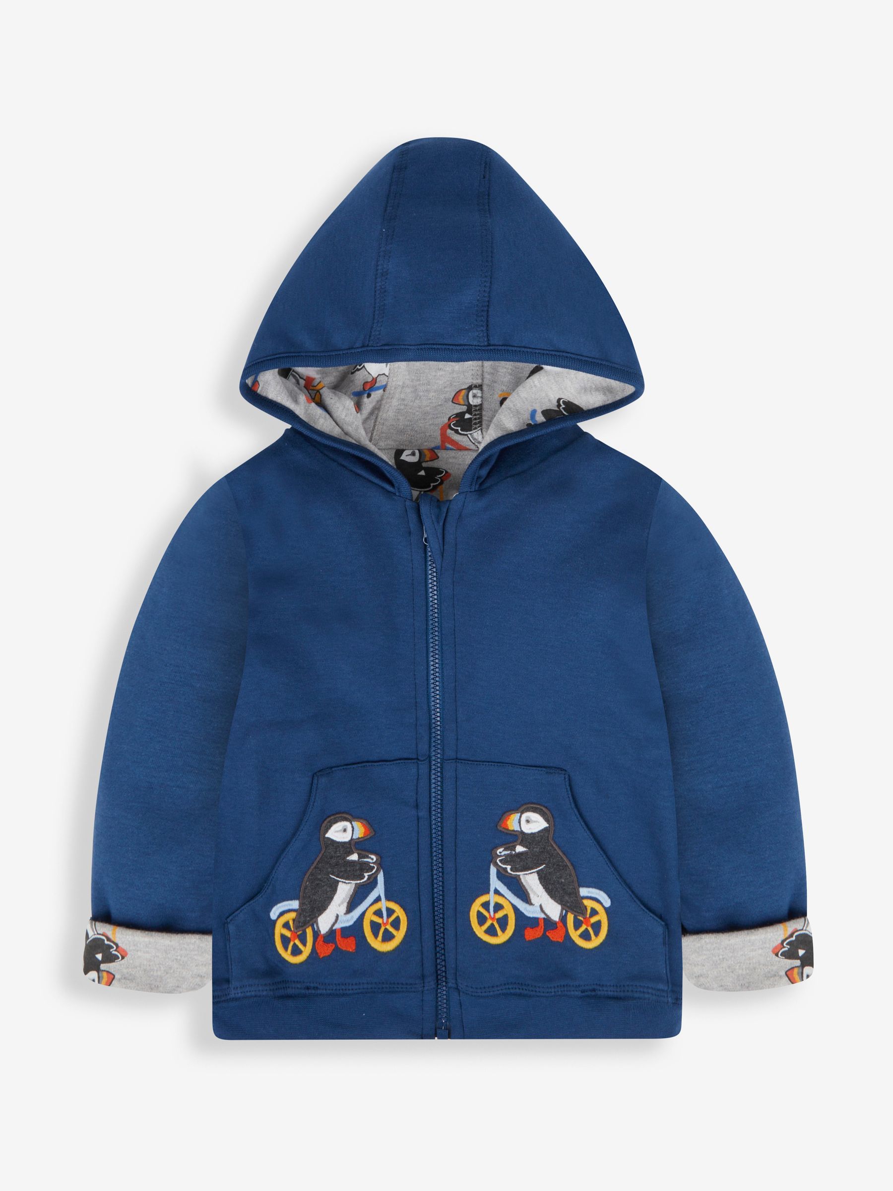 Blue Puffin Appliqué Reversible Hoodie - Image 3 of 7