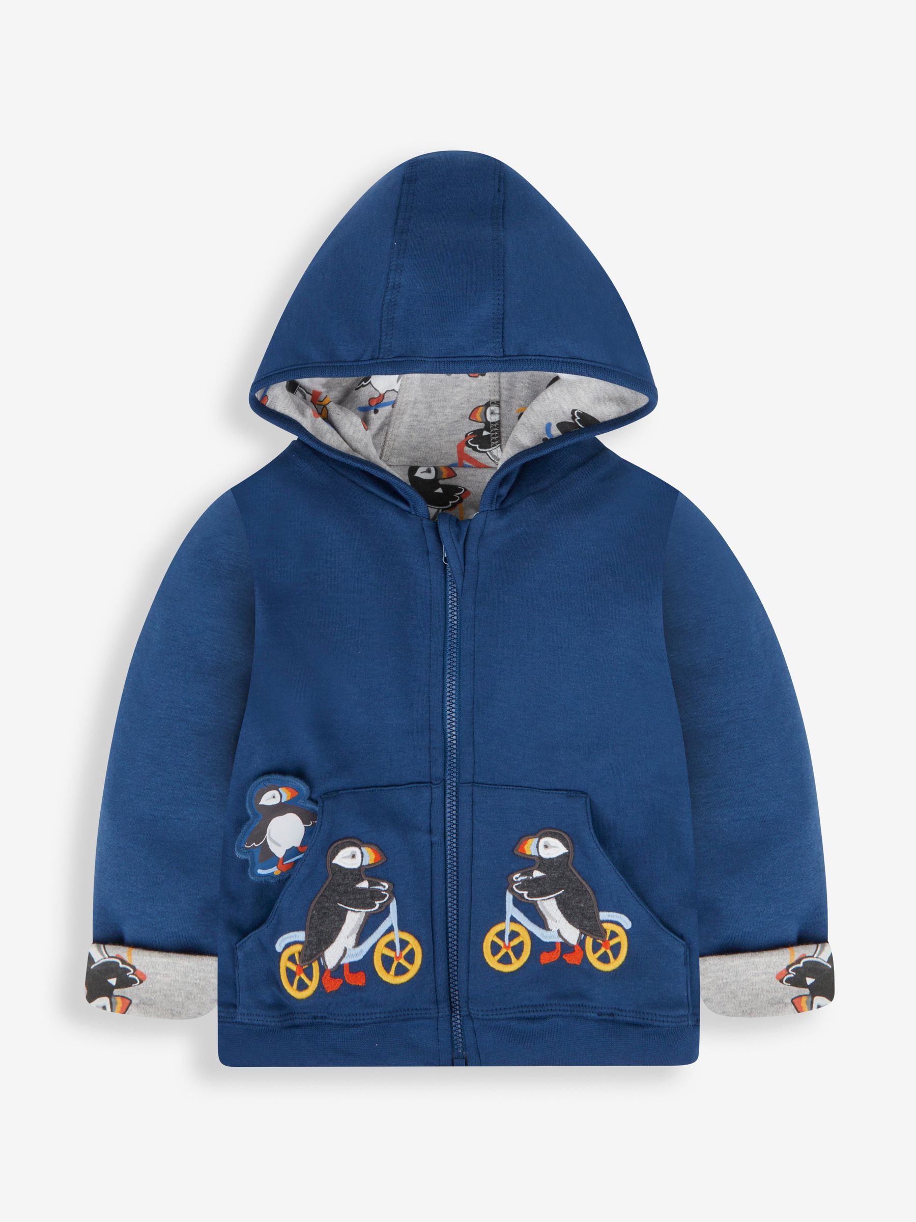 Blue Puffin Appliqué Reversible Hoodie - Image 4 of 7