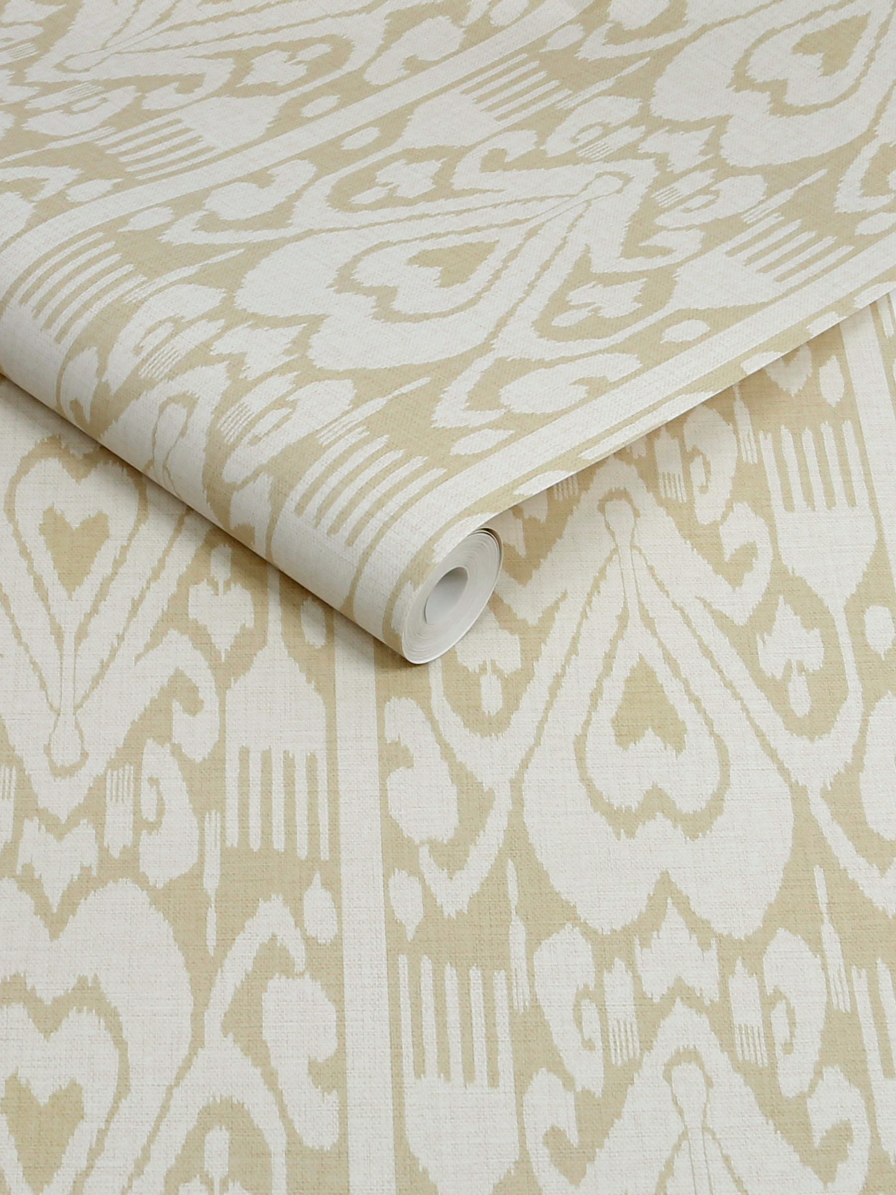 Cream Artisanal Ikat 10M Wallpaper - Image 3 of 4