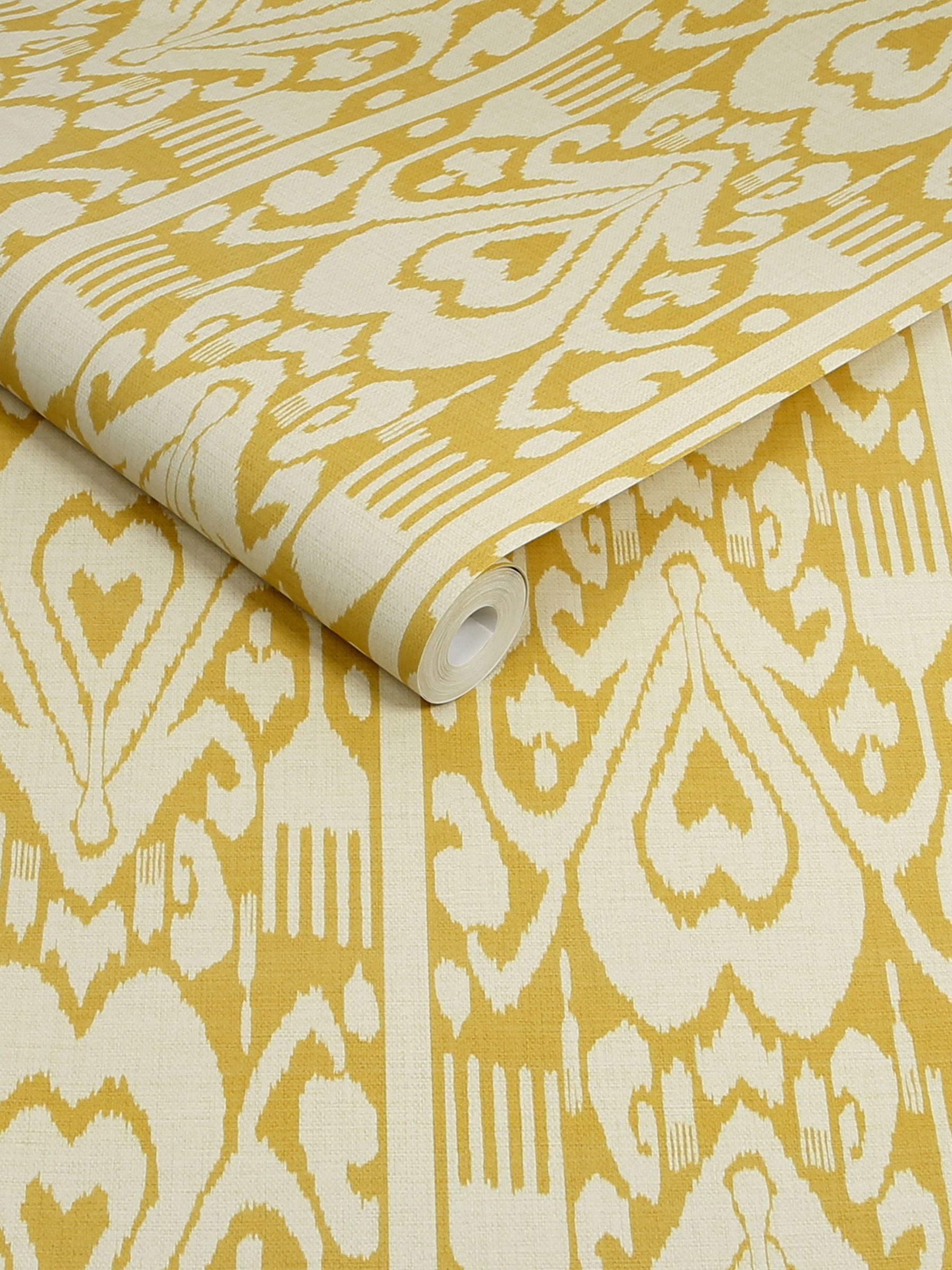 Yellow Artisanal Ikat 10M Wallpaper - Image 3 of 4