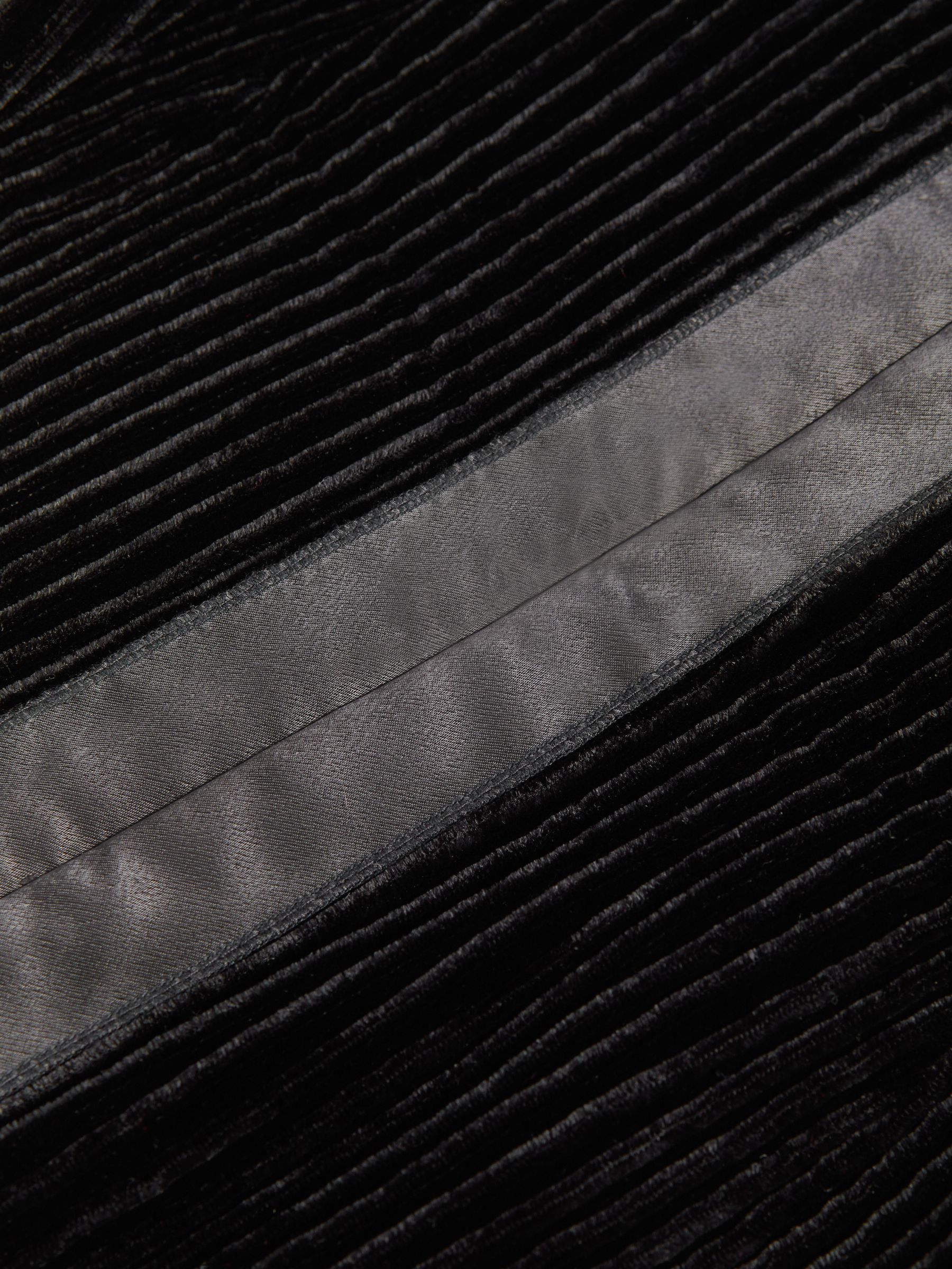 Velvet Pleat Detail Mini Dress in Black - Image 6 of 6