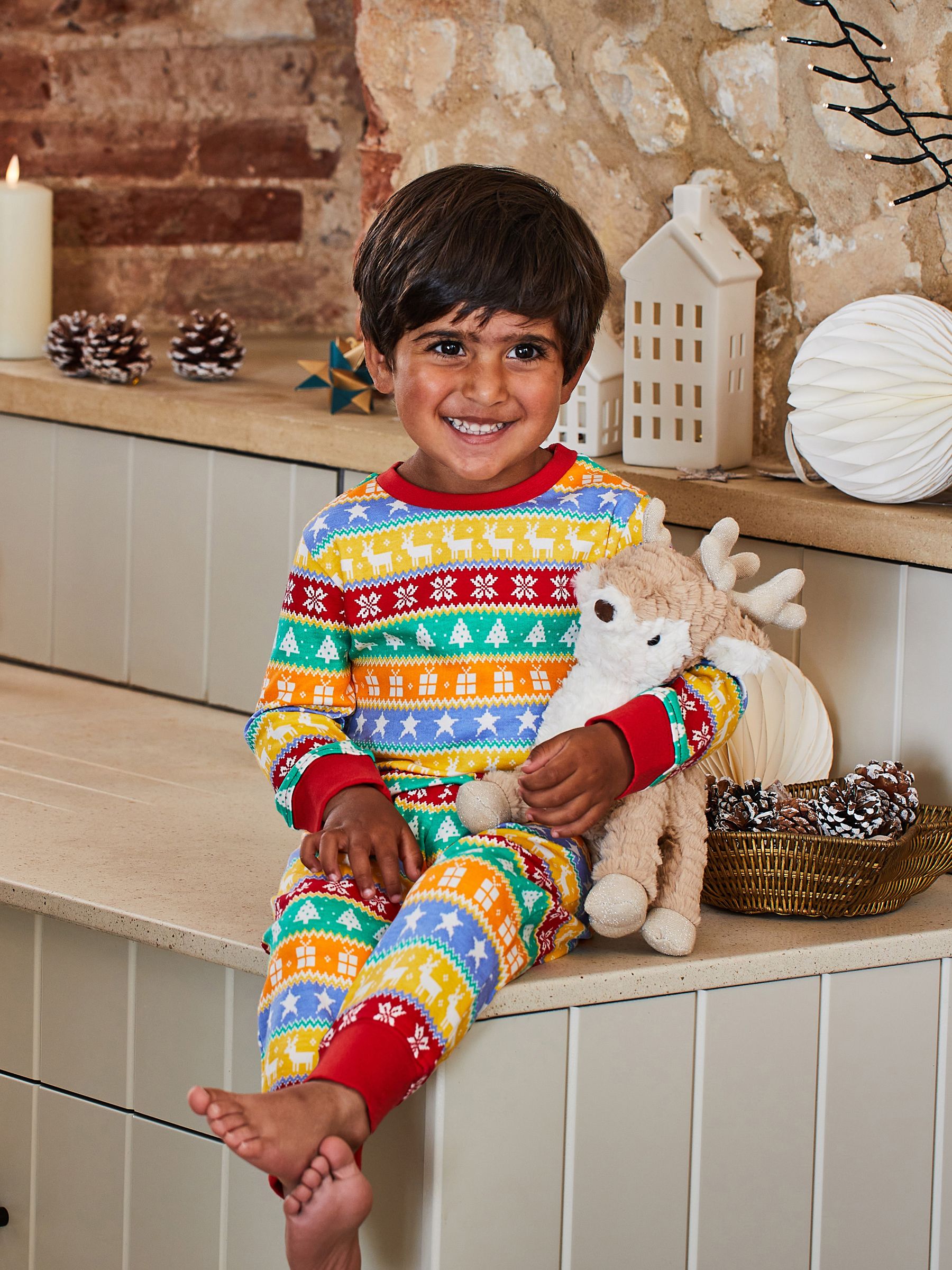Red Kids' Christmas Jersey Pyjamas - Image 2 of 8
