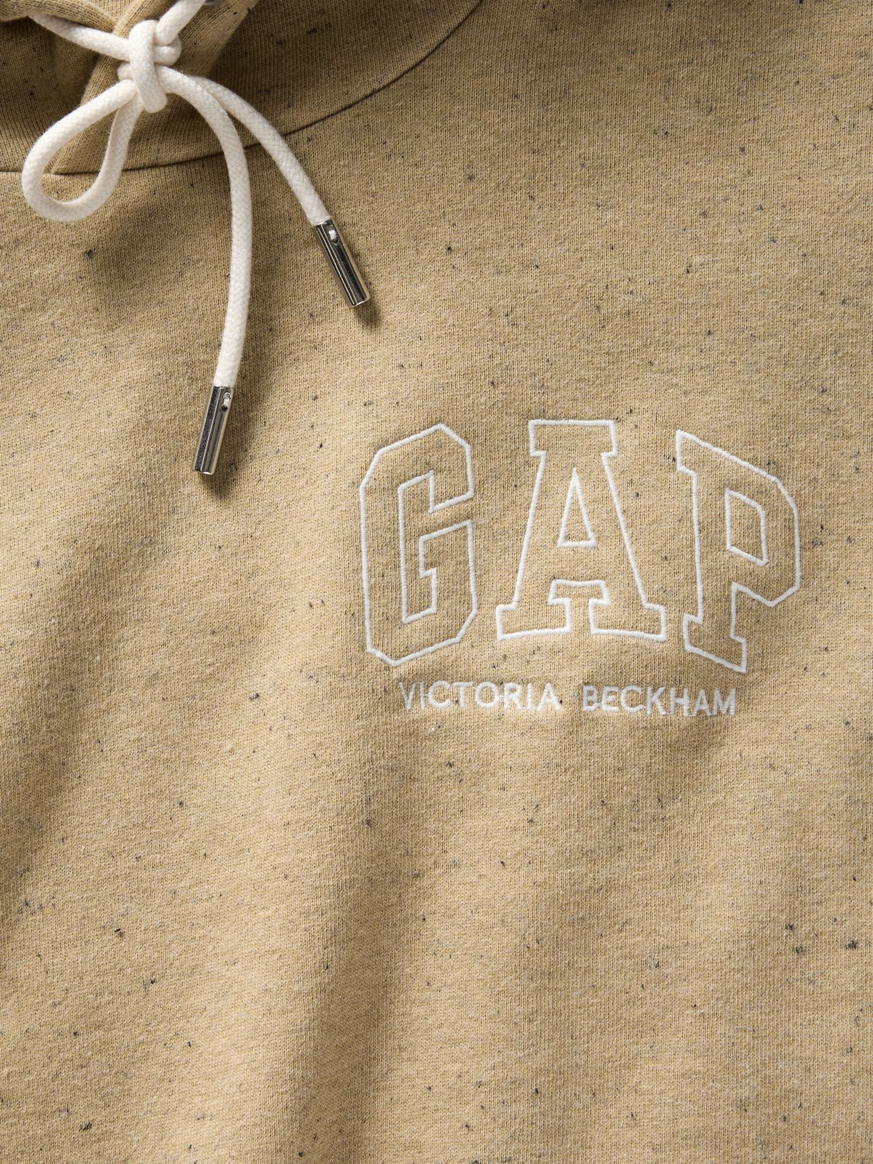 Gap x Victoria Beckham Sand Heavyweight Logo Crop Hoodie - Image 5 of 7