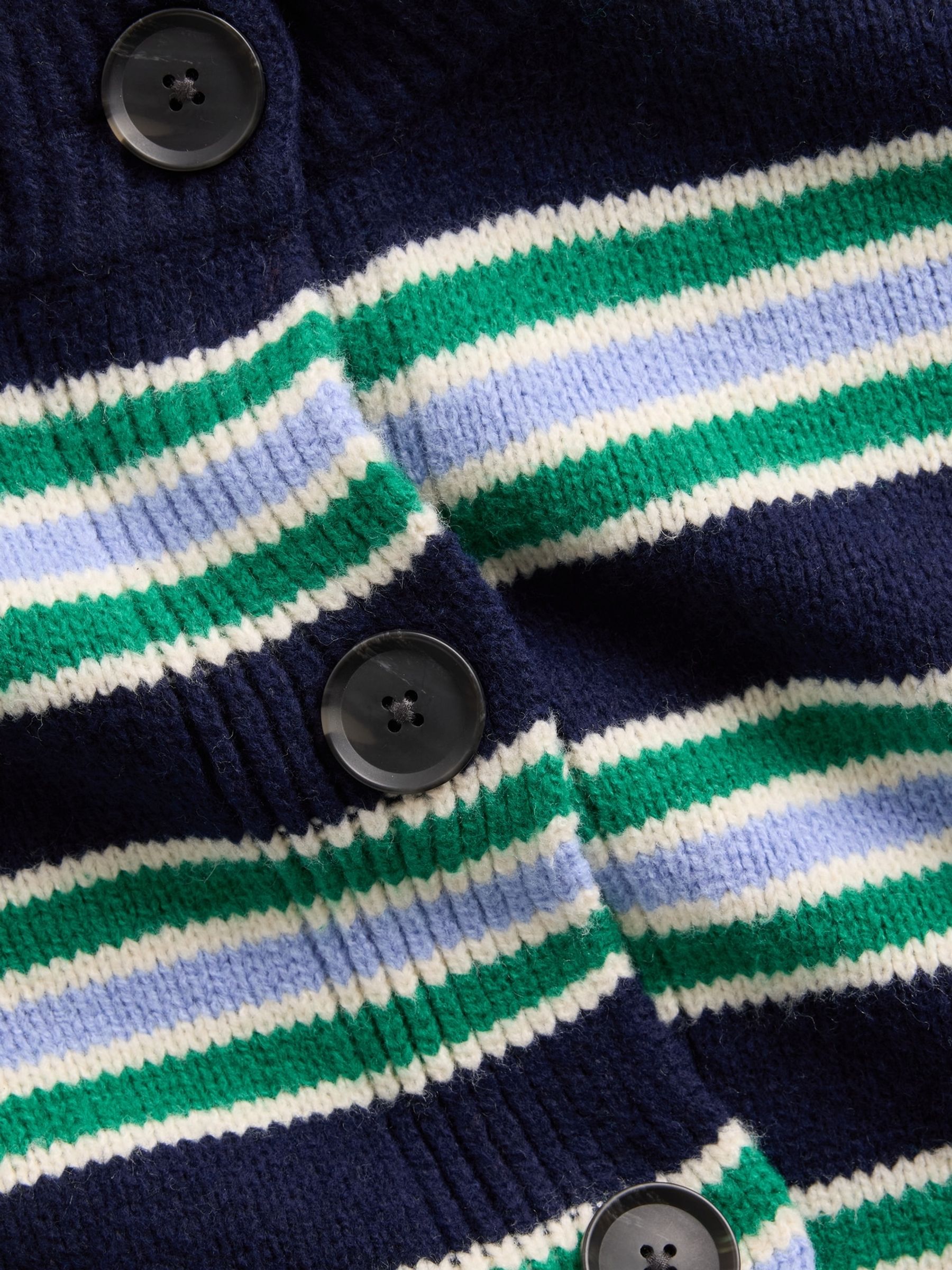 Blue Stripe CashSoft Oversized Chunky Cardigan - Image 4 of 5