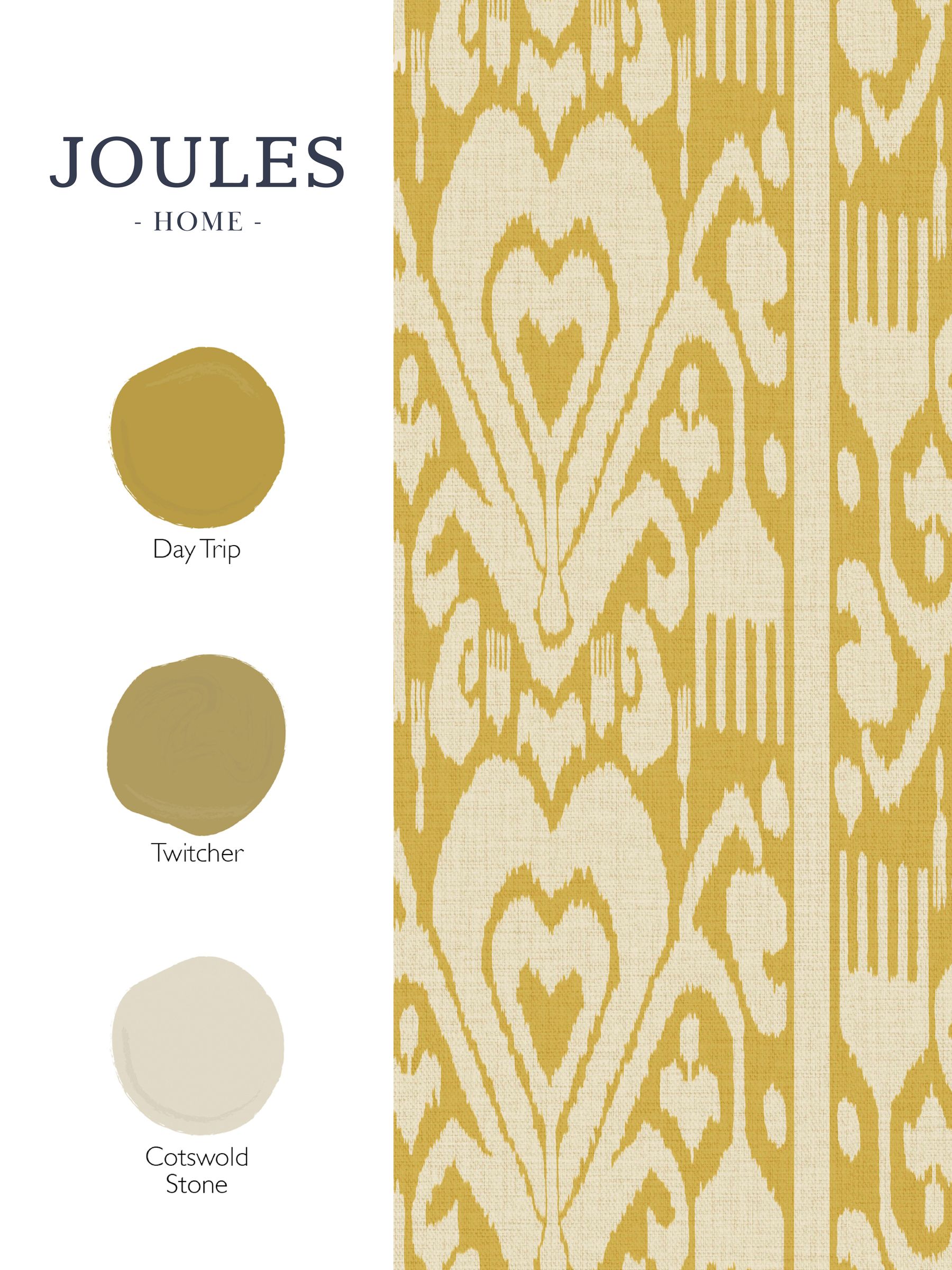 Yellow Artisanal Ikat A4 Wallpaper Sample - Image 4 of 4