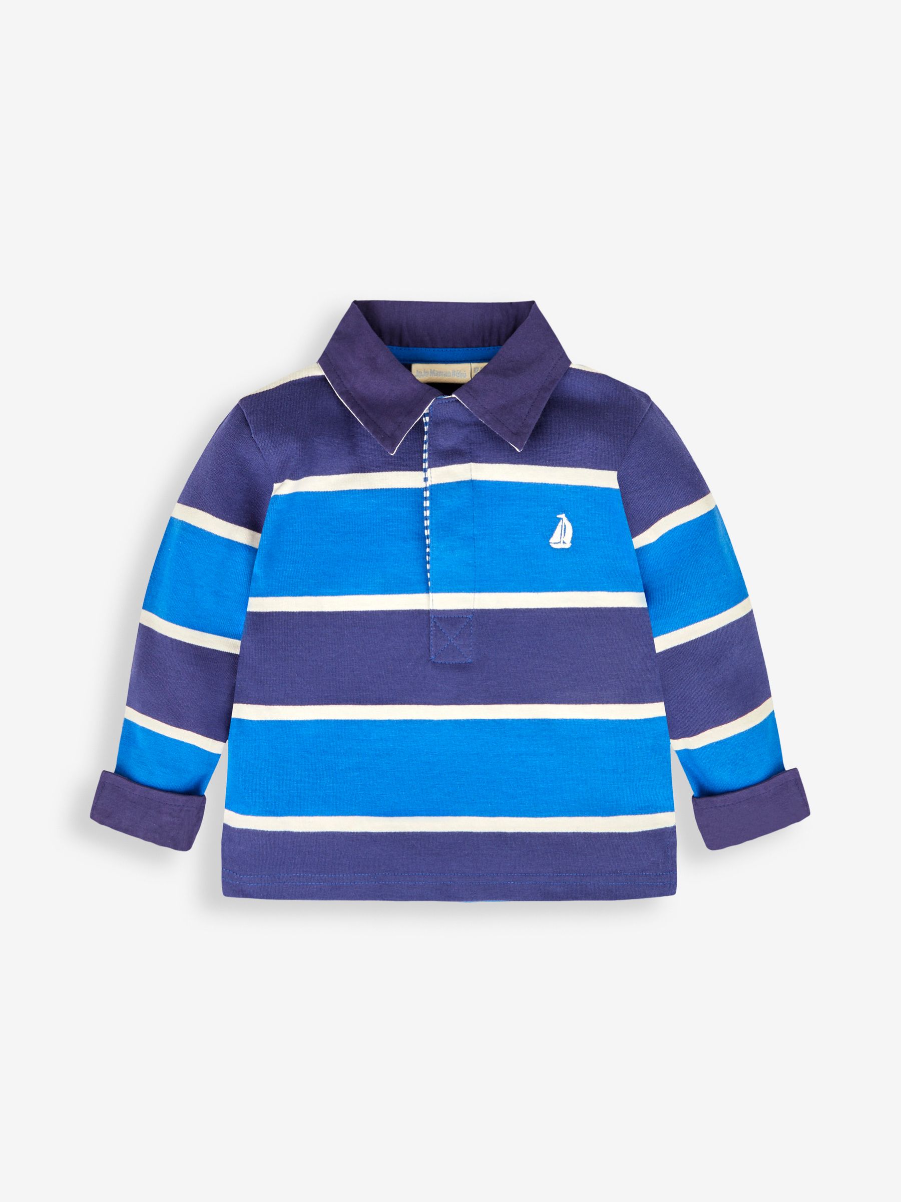 Blue Boys' Stripe Rugby Top - Image 1 of 3