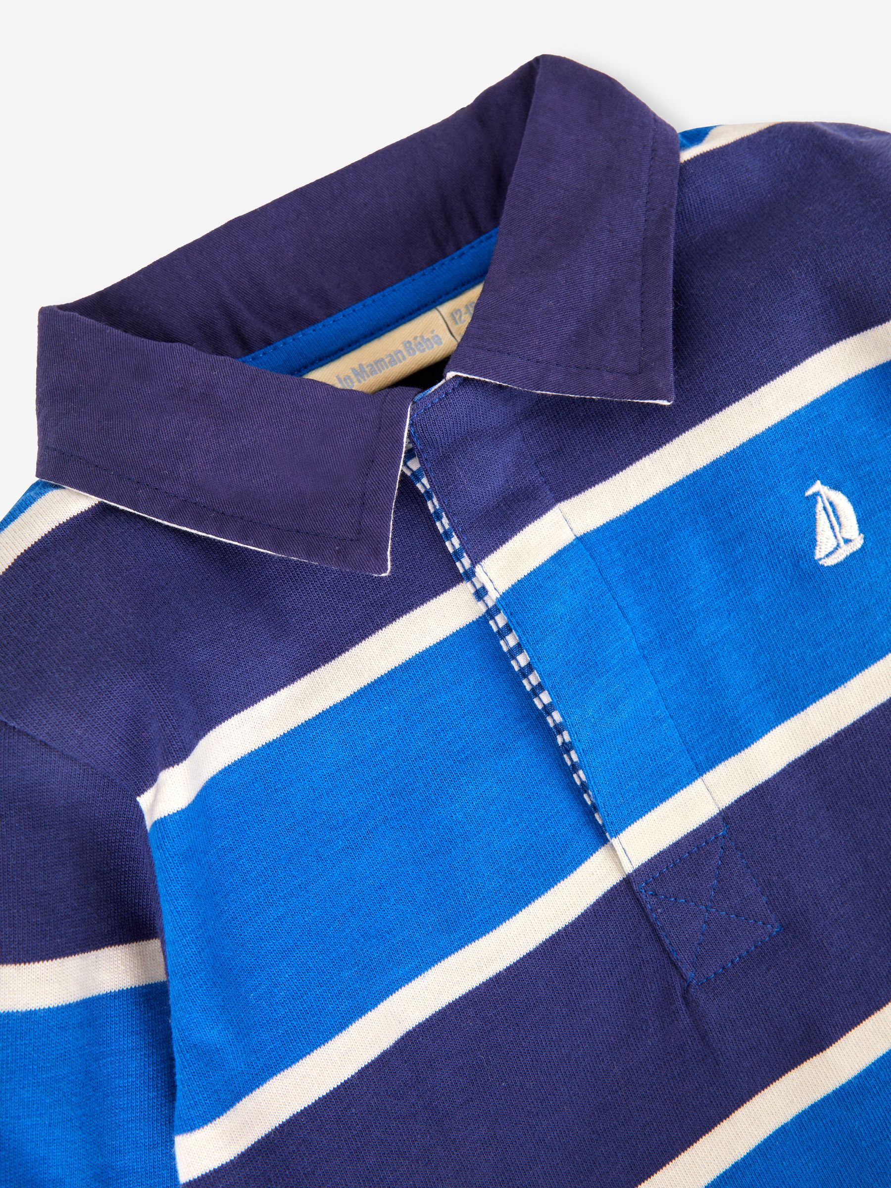 Blue Boys' Stripe Rugby Top - Image 2 of 3