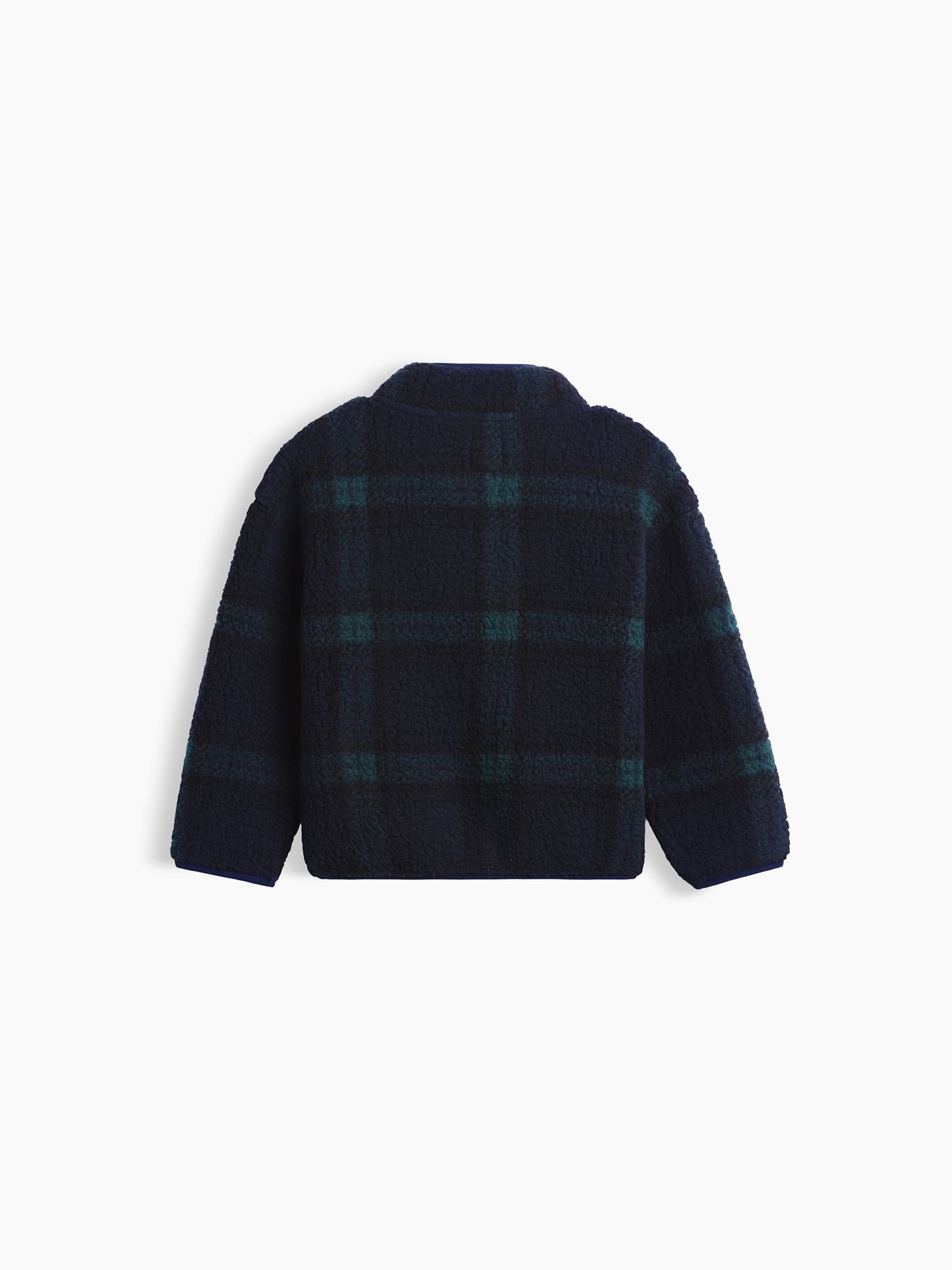 Black Plaid Sherpa Quarter-Zip Fleece - Image 3 of 4