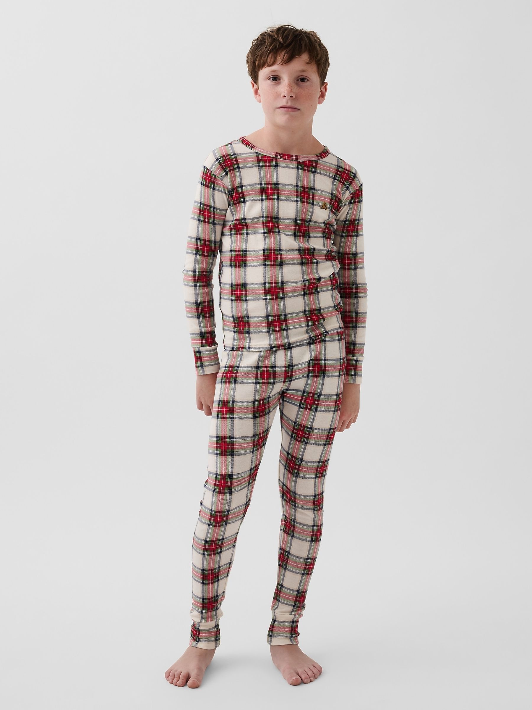 Red & Cream Check Brushed Cotton Check Pyjamas Set - Image 2 of 5