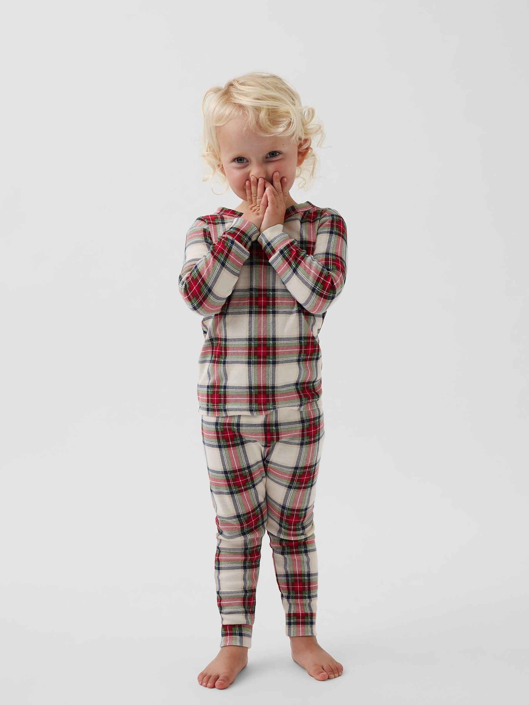 Red & Cream Check Brushed Cotton Check Pyjamas Set - Image 3 of 5