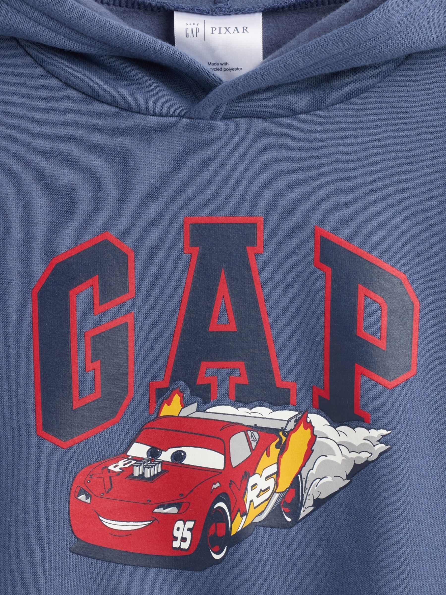 Blue Lightning McQueen Disney Cars Relaxed Logo Hoodie - Image 3 of 3 Blue Lightning McQueen Disney Cars Relaxed Logo Hoodie - Image 3 of 3