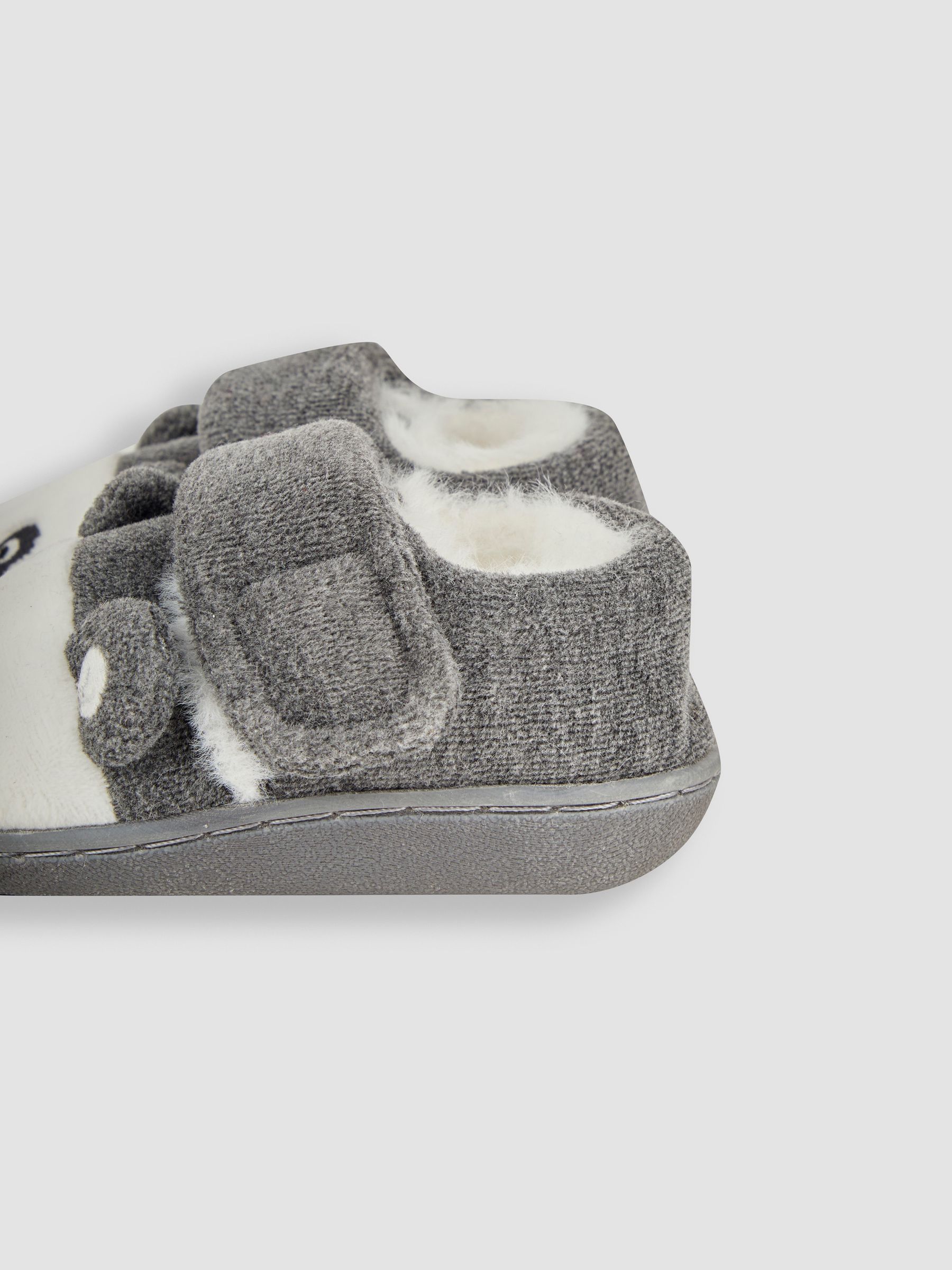Grey Girls' Panda Easy On Slippers - Image 5 of 9