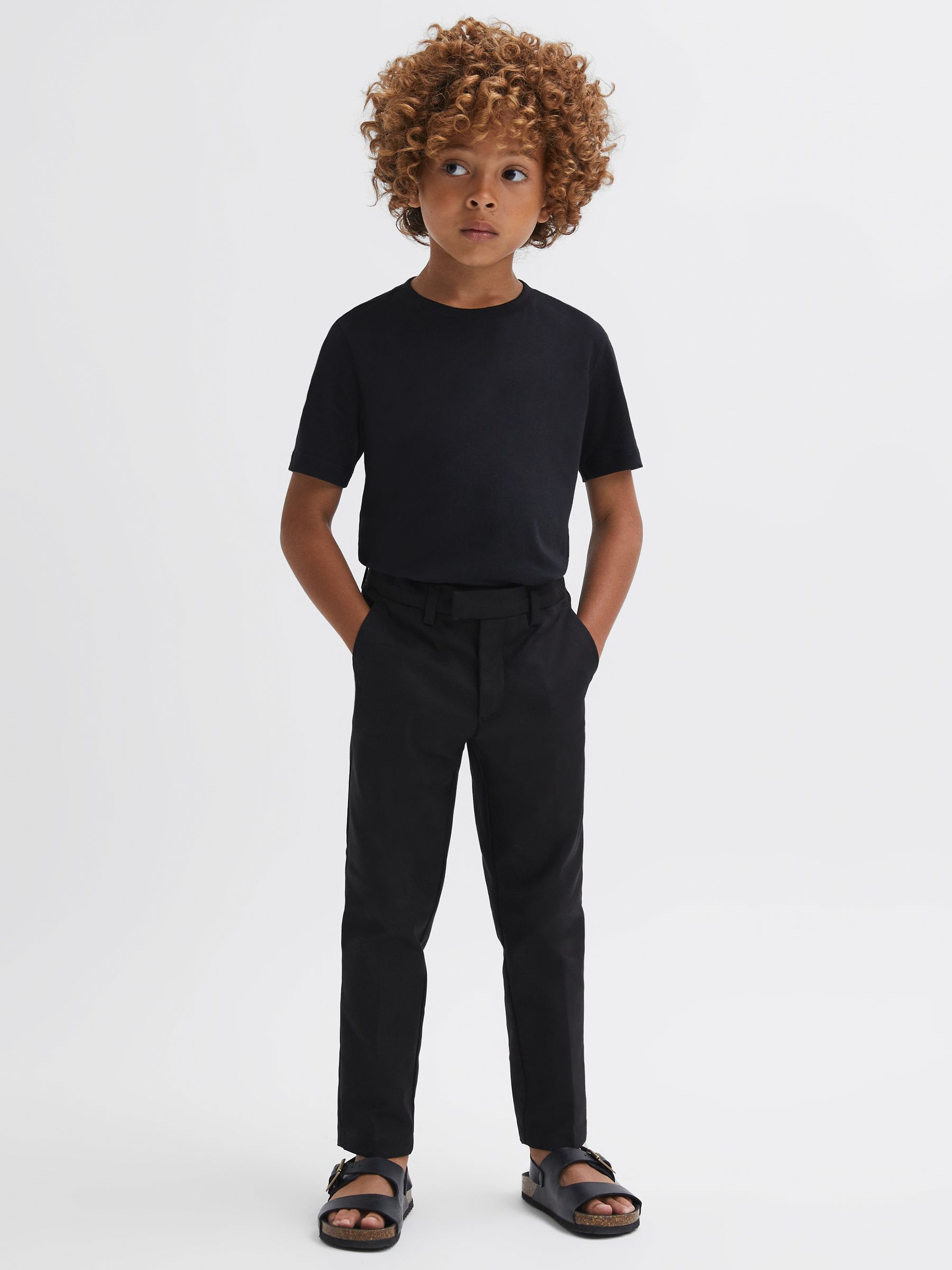 Junior Slim Fit Tapered Chinos in Black - Image 4 of 6