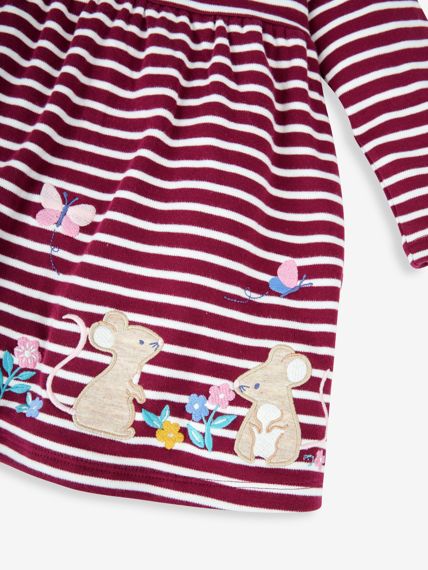 Berry Pink Mouse Girls' Stripe Appliqué Dress - Image 2 of 3