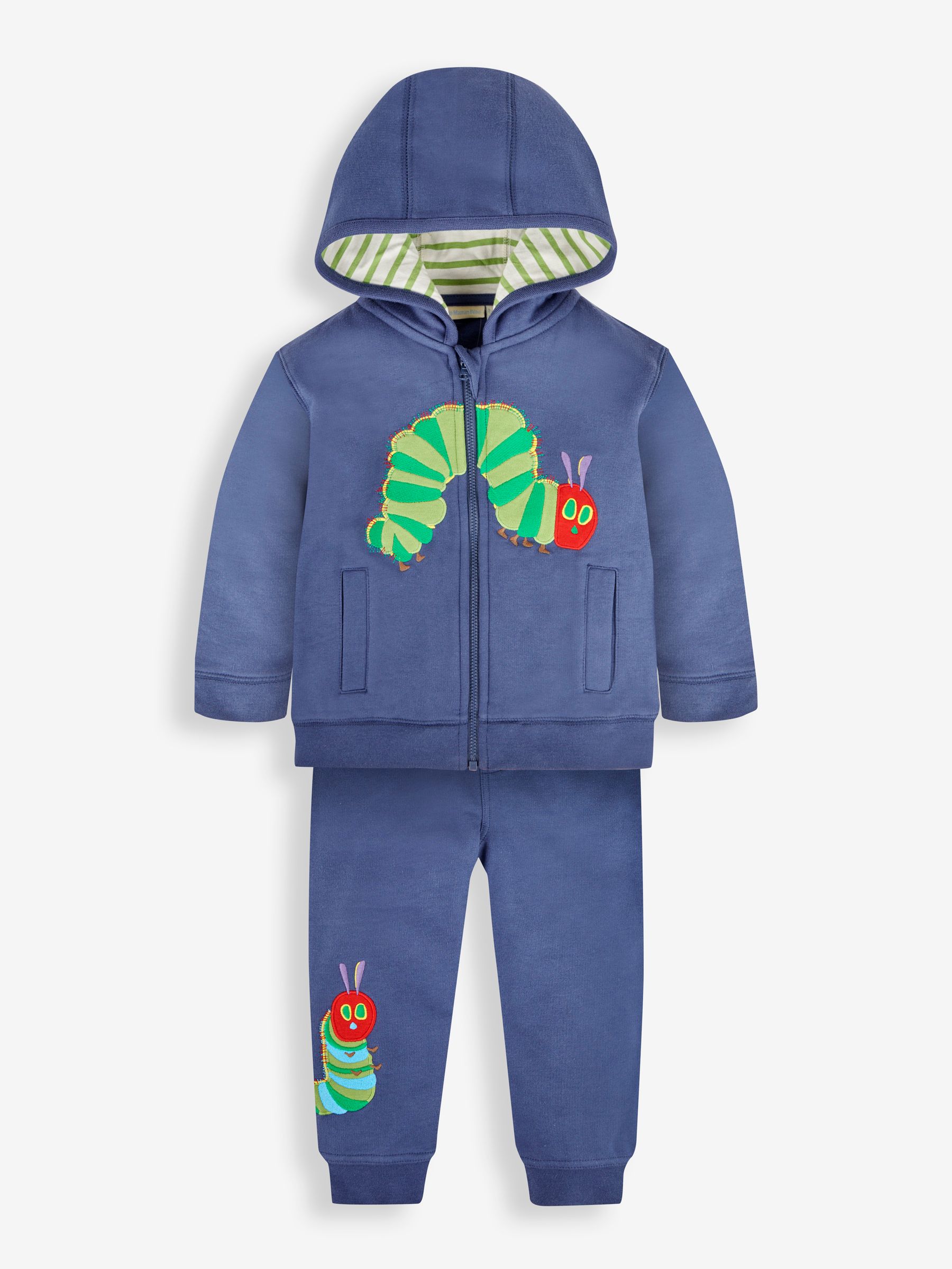 Indigo The Very Hungry Caterpillar Appliqué Hoodie & Joggers With Pet In Pocket - Image 1 of 7