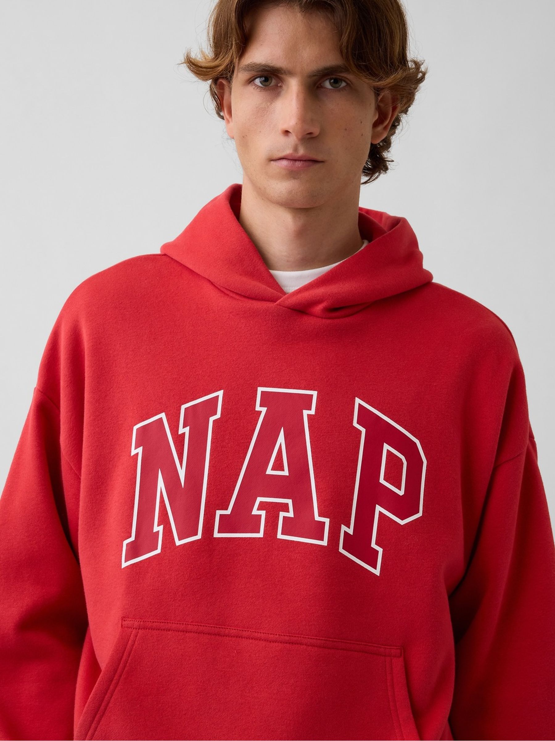 Red Vintage Soft NAP Logo Hoodie - Image 4 of 5