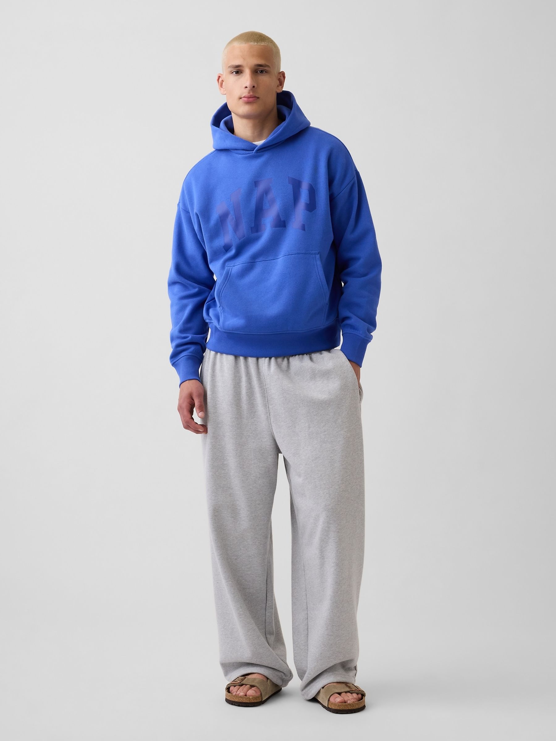 Bright Blue Vintage Soft NAP Logo Hoodie - Image 3 of 5
