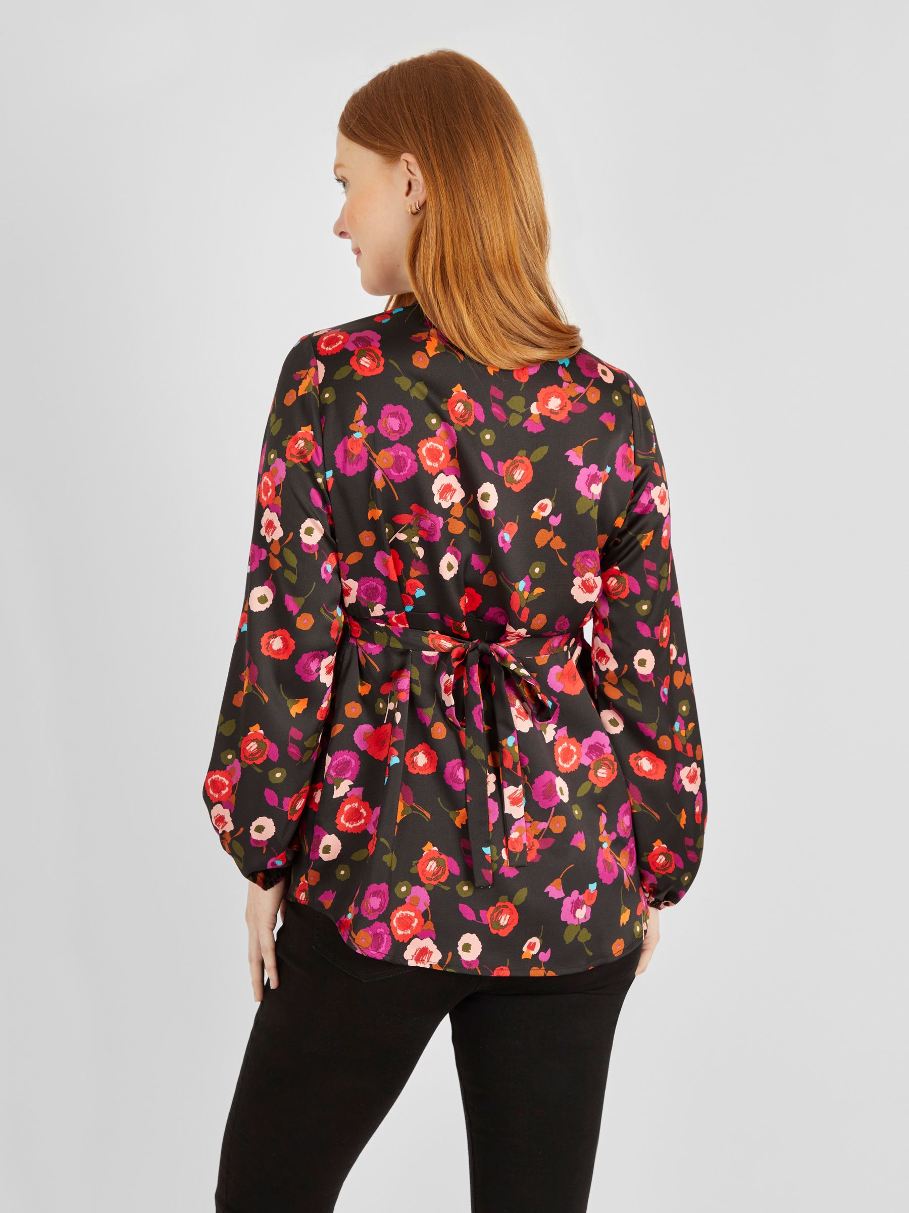 Black Floral Maternity Blouse - Image 2 of 4