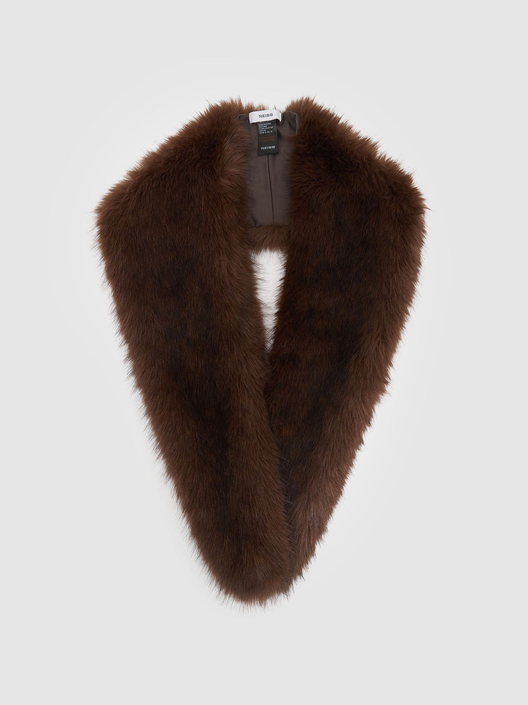 Faux-Fur Collar in Chocolate - Image 2 of 5