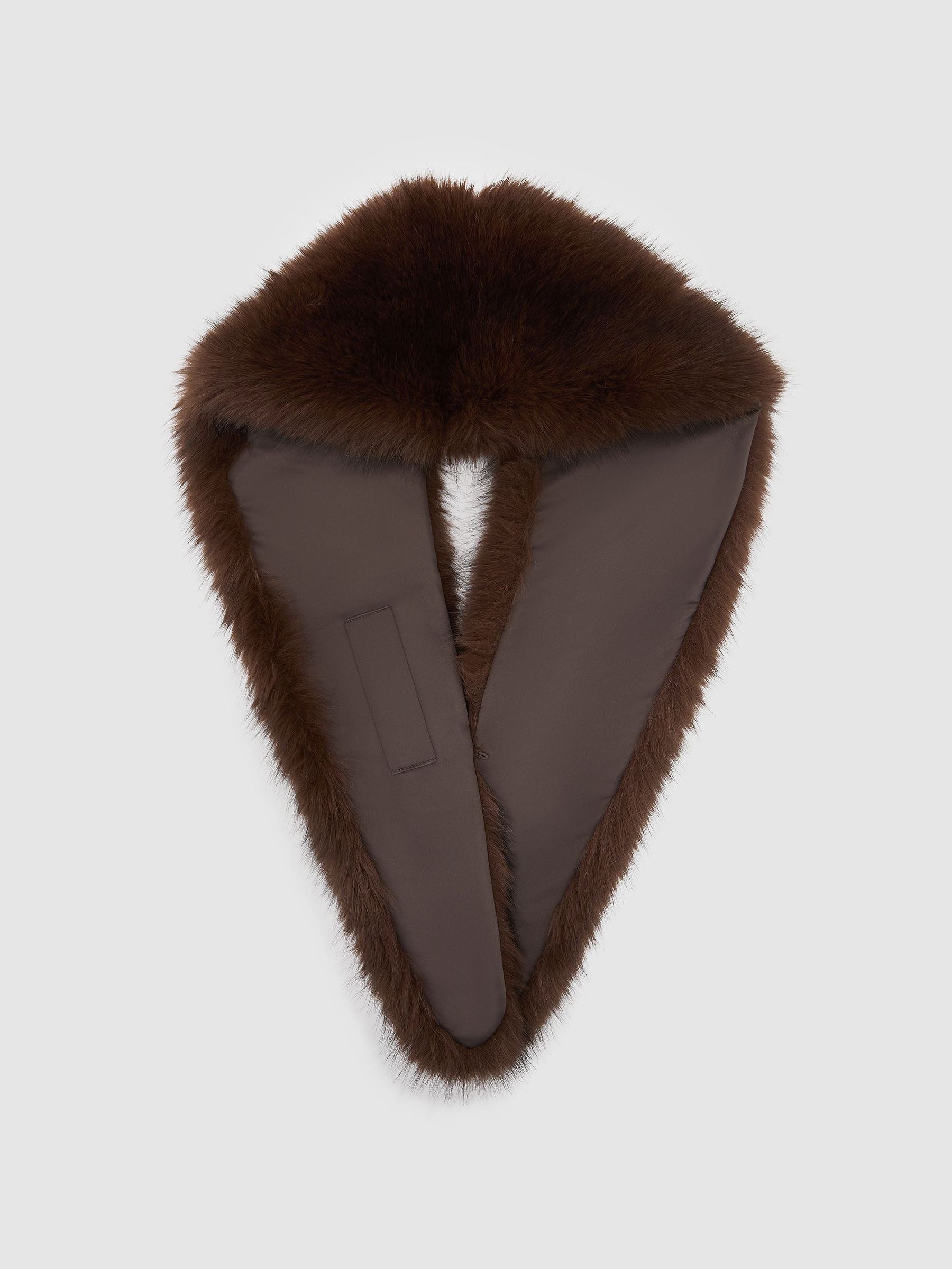 Faux-Fur Collar in Chocolate - Image 3 of 5