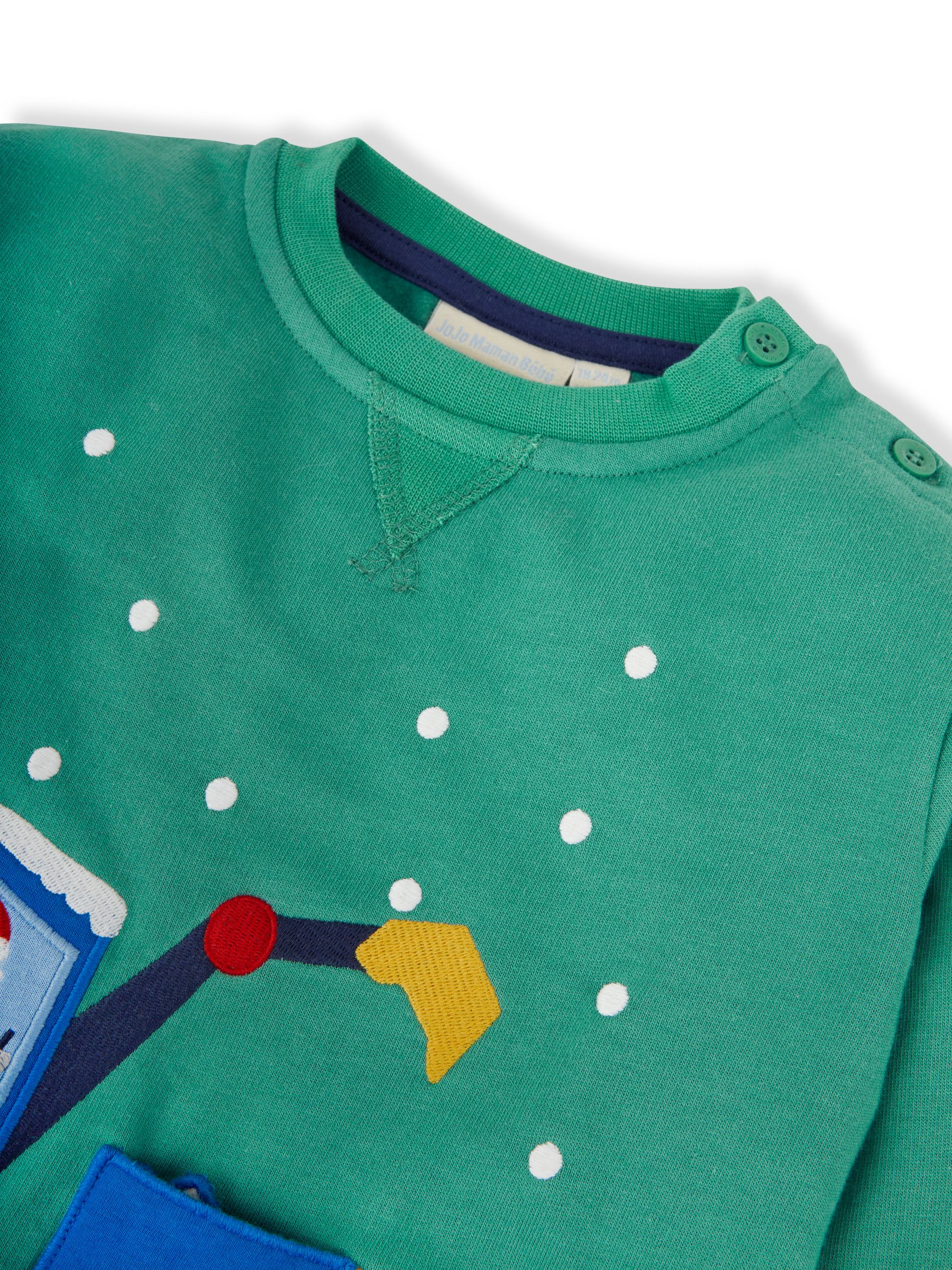 Green Santa in a Digger Appliqué Sweatshirt - Image 3 of 4