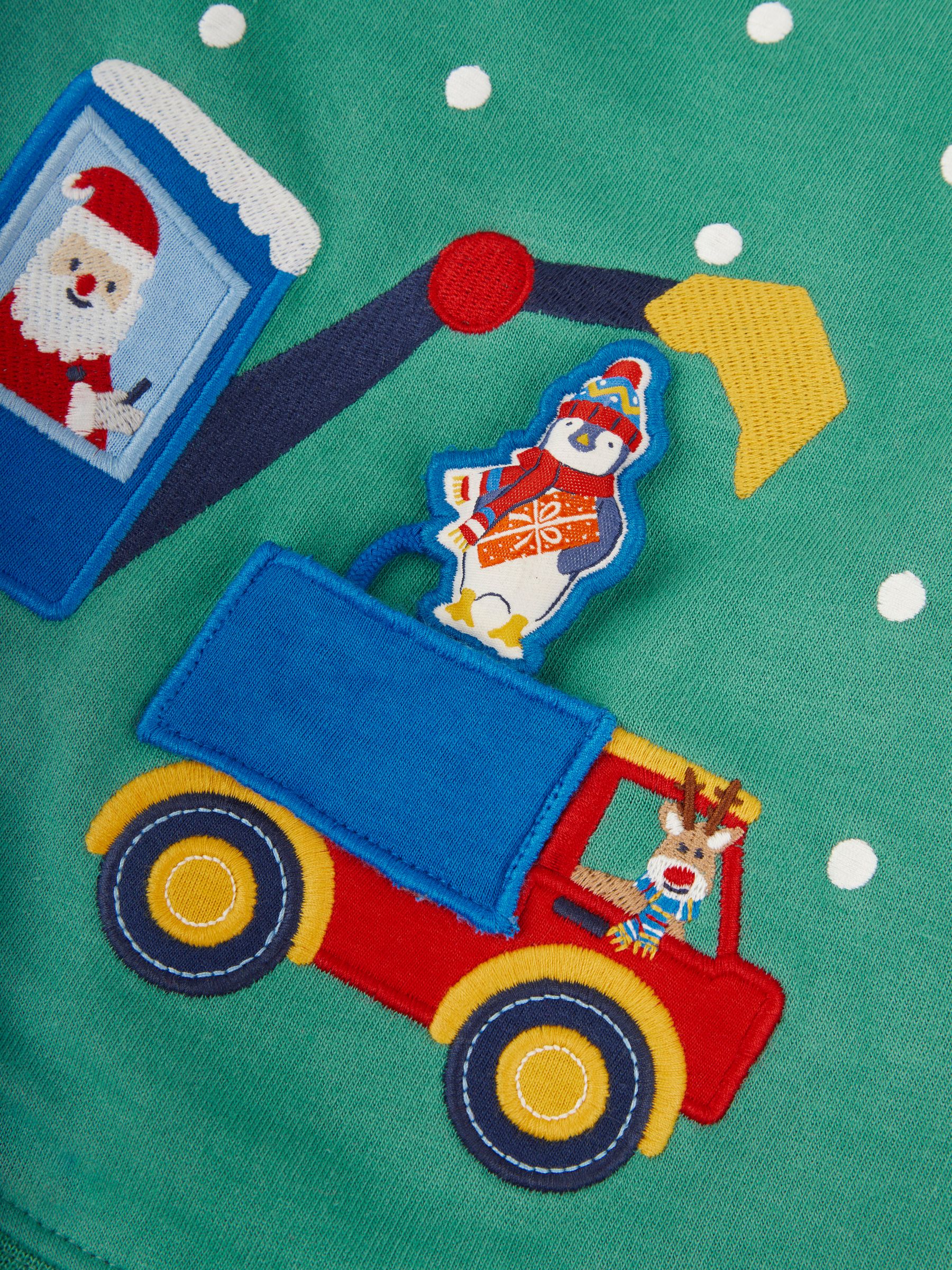 Green Santa in a Digger Appliqué Sweatshirt - Image 4 of 4