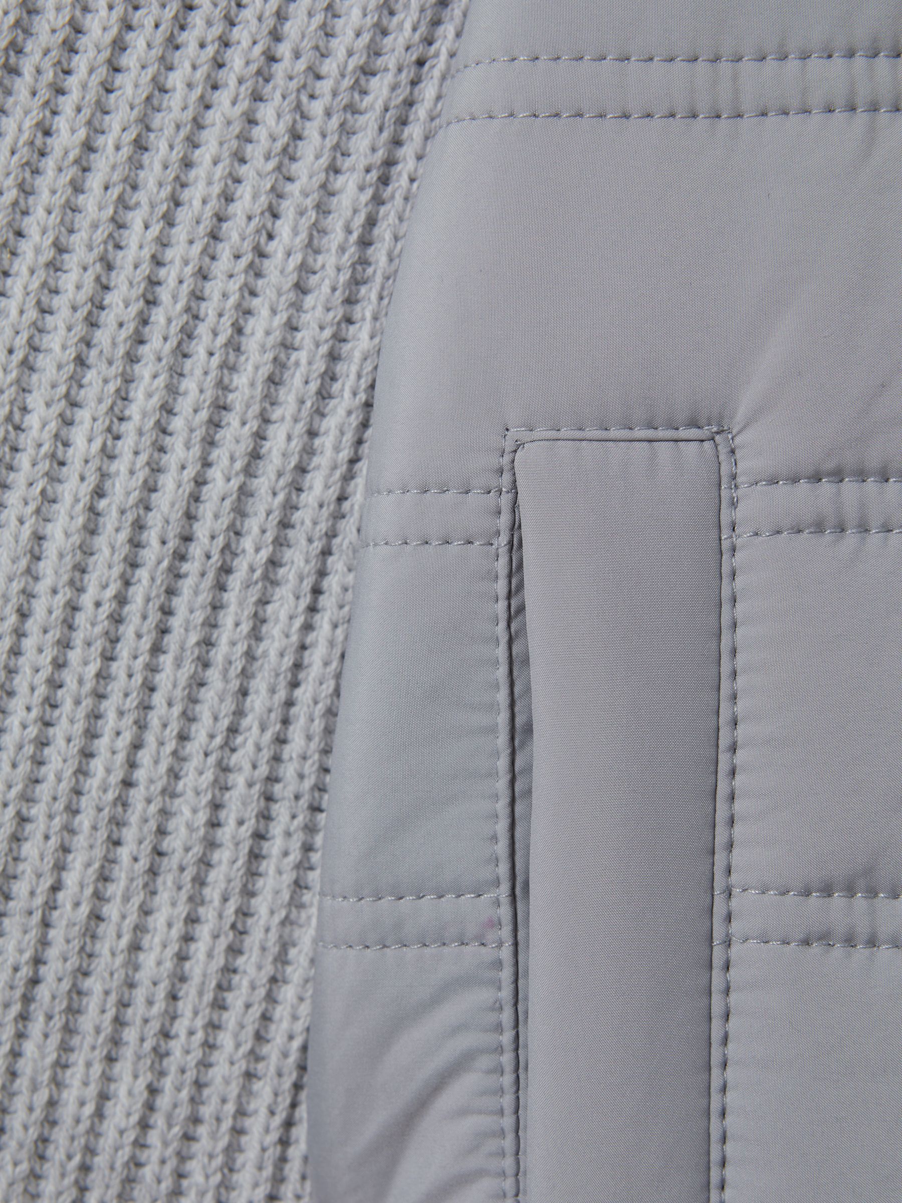 9-14 yrs Hybrid Zip Through Quilted Jacket in Soft Grey Melange - Image 3 of 8