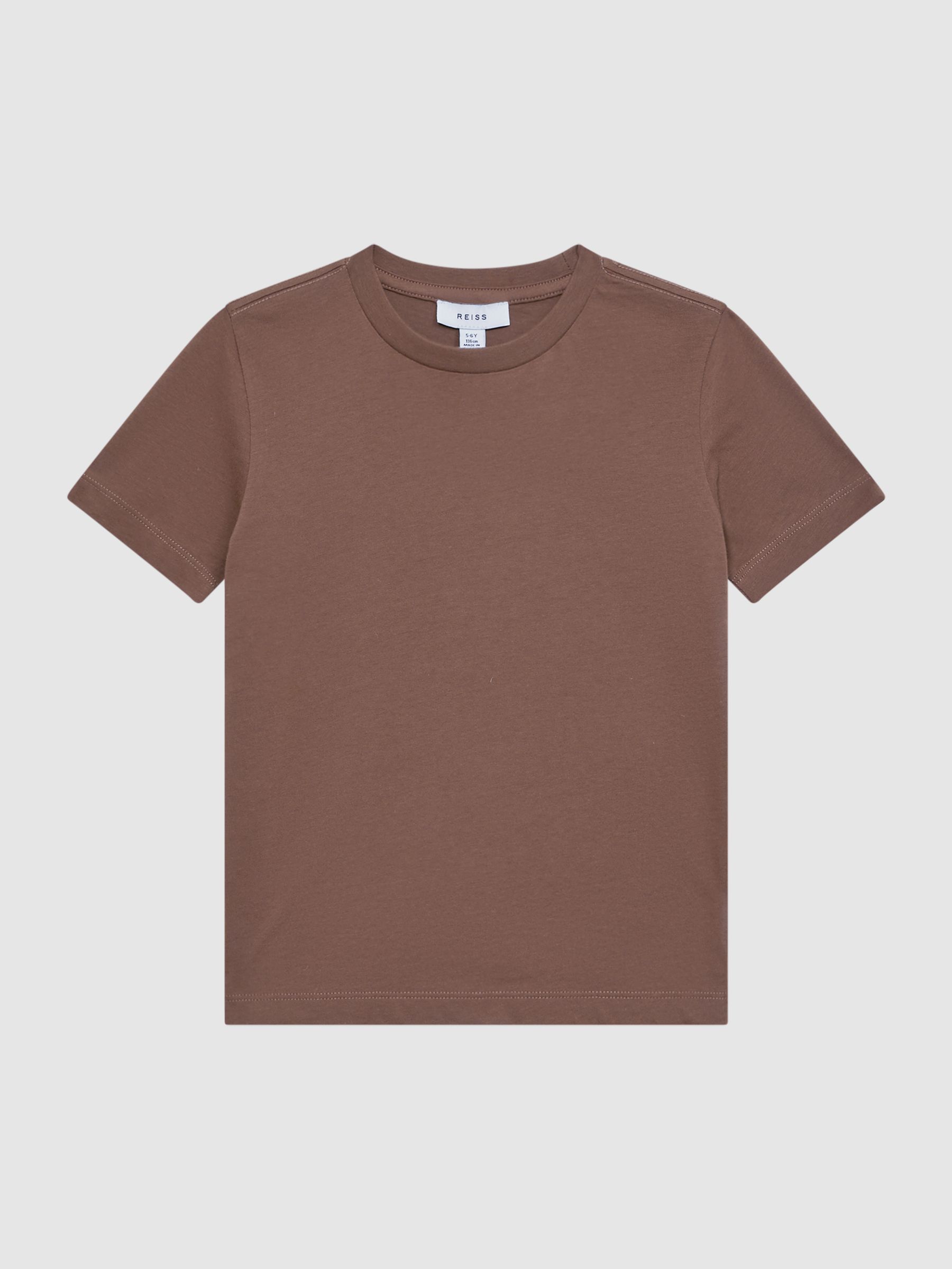 3-9 yrs Cotton Crew Neck T-Shirt in Tobacco - Image 2 of 7