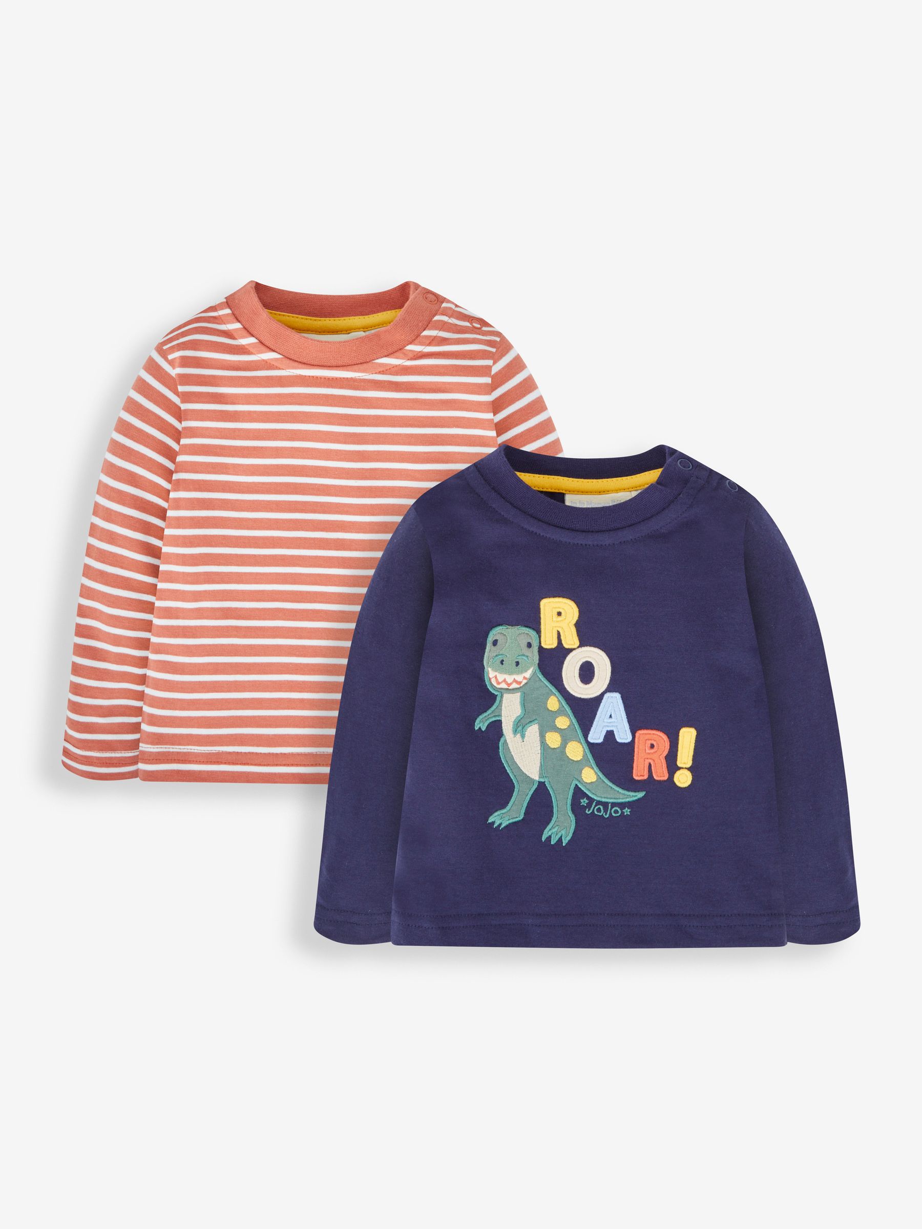 Navy 2-Pack Appliqué & Stripe Baby Tops - Image 1 of 5
