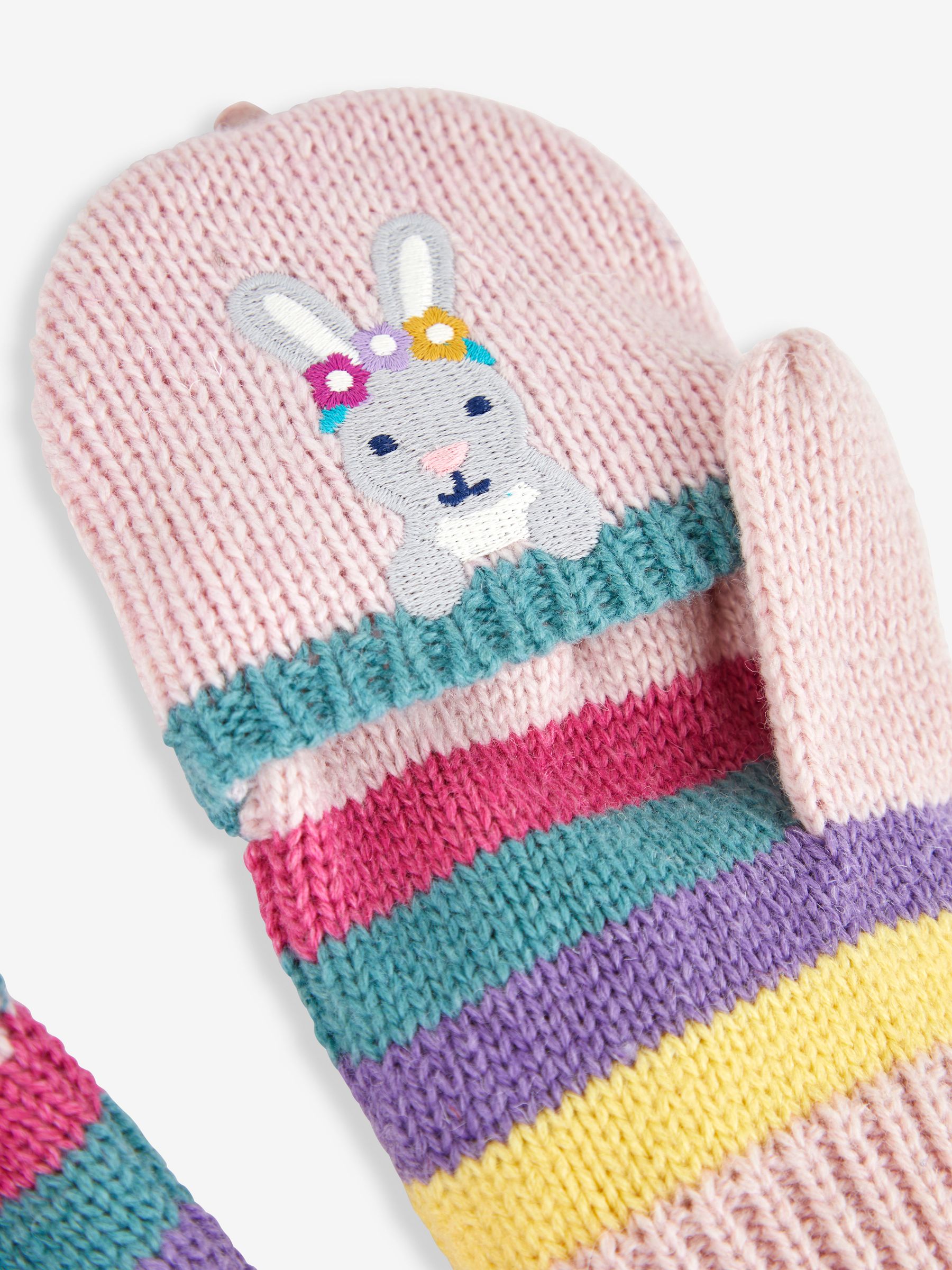 Pink Bunny Striped Gloves - Image 3 of 3