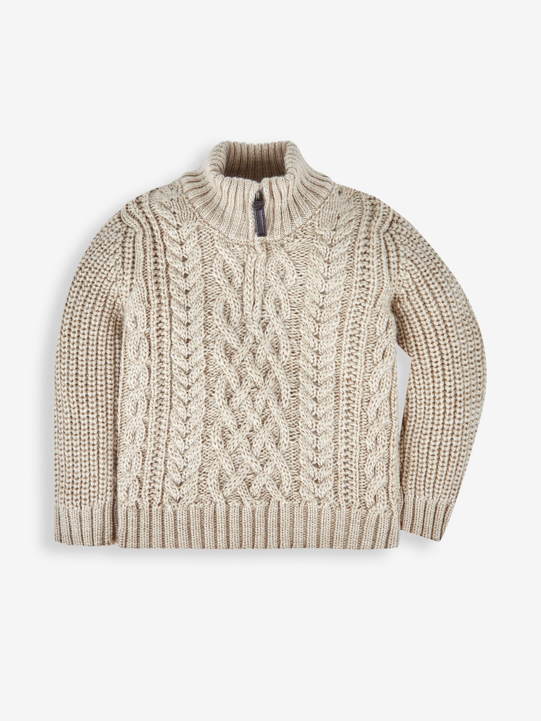 Ecru Cable Half Zip Jumper - Image 1 of 4